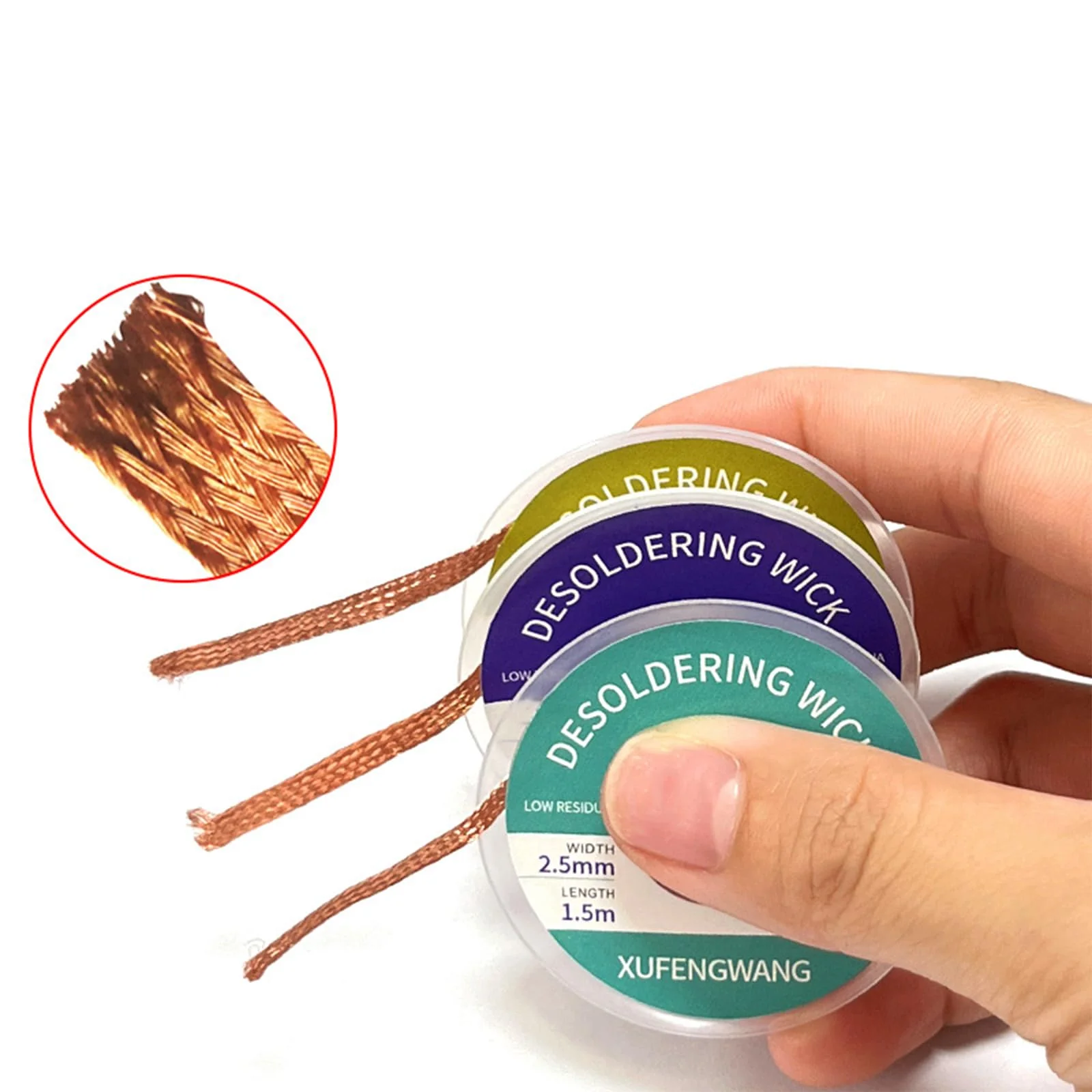 1 x 3.5 mm x 1.5 m Desoldering Wire, Soldering Accessories, No-Clean Solder Desoldering Braid, Solder Wick Solder Braid, Solder Braid, Solder Accessories, Wicks Strands for Desoldering, Solder Wick 3.5mm*1.5m - Image 5
