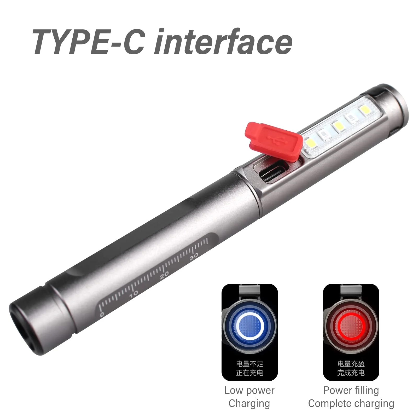 1 x Pupil Light, Diagnostic Light, Pupil Light, Emergency Service, Medical Pupil Light, with Pupil Meter and Ruler, Rechargeable USB LED Pen Lamp for Nurse (1) 1 - Image 5