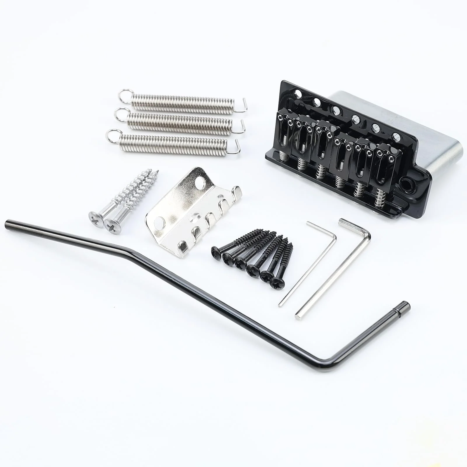 10.5mm Electric Guitar Bridge 6 Point tremolo bridge Zinc Alloy Block Saddles Stainless Steel Plate Compatible with Stratocaster Start Guitar Replacement Parts (Glossy Black) - Image 6