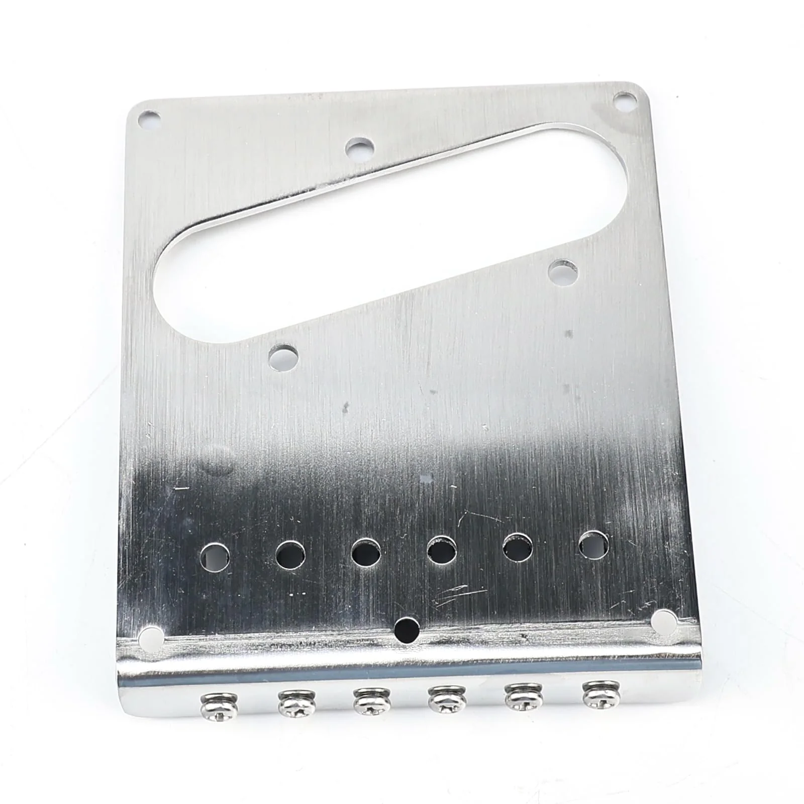 10.5mm Engraved Stainless Steel Fixed Electric Guitar Bridge Single Pickup Hole 6-string Guitar hardtail Bridge for Telecaster Tele TL Style Electric Guitar Replacement Parts (Chrome) Chrome - Image 7