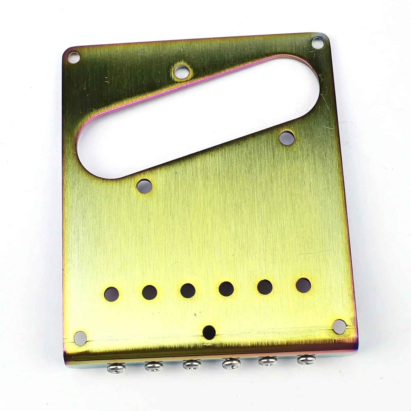 10.5mm Engraved Stainless Steel Fixed Electric Guitar Bridge Single Pickup Hole 6-string Guitar hardtail Bridge for Telecaster Tele TL Style Electric Guitar Replacement Parts (Purple) Purple - Image 7