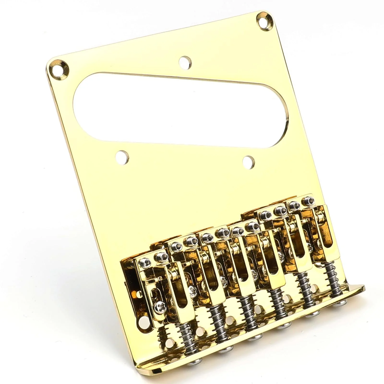 10.8mm 12-String Tele Bridge Adjustable Fixed Hardtail Guitar Bridge -Zinc Alloy Saddles Stainless Steel Baseplate for 12-String Telecaster Guitar Replacement Parts (Gold) Gold - Image 7