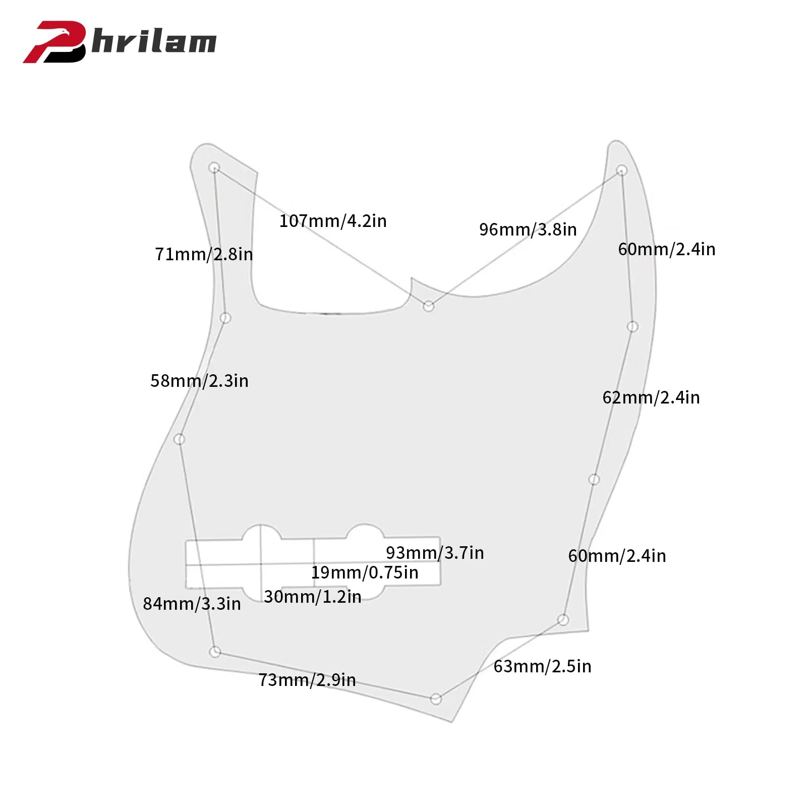 10-Hole J Bass Pickguard for Fender American/Mexican-Made Standard Jazz Bass | Multiple Color Options - Retro Turtle - Image 2