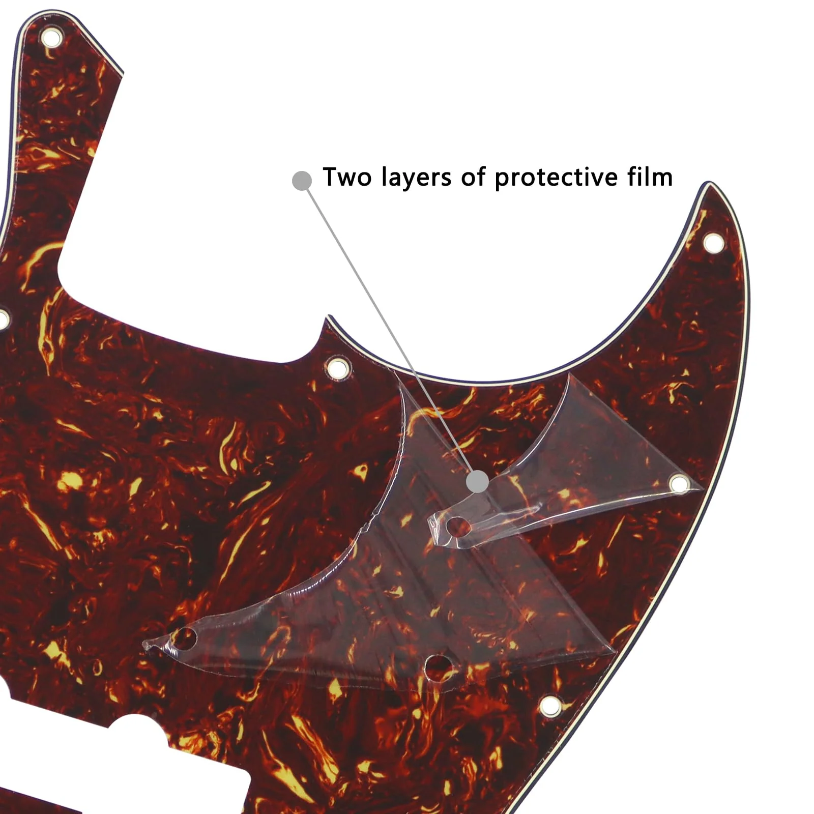 10-Hole J Bass Pickguard for Fender American/Mexican-Made Standard Jazz Bass | Multiple Color Options - Retro Turtle - Image 3