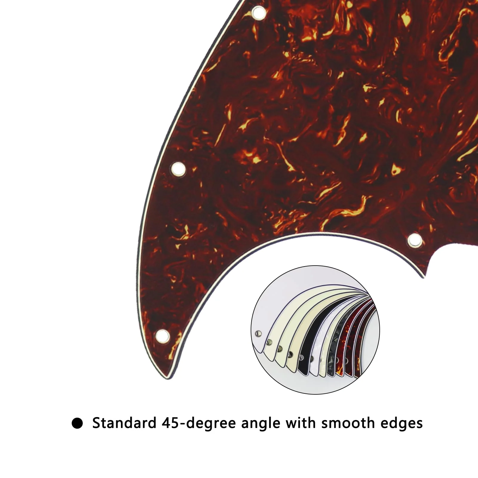 10-Hole J Bass Pickguard for Fender American/Mexican-Made Standard Jazz Bass | Multiple Color Options - Retro Turtle - Image 4