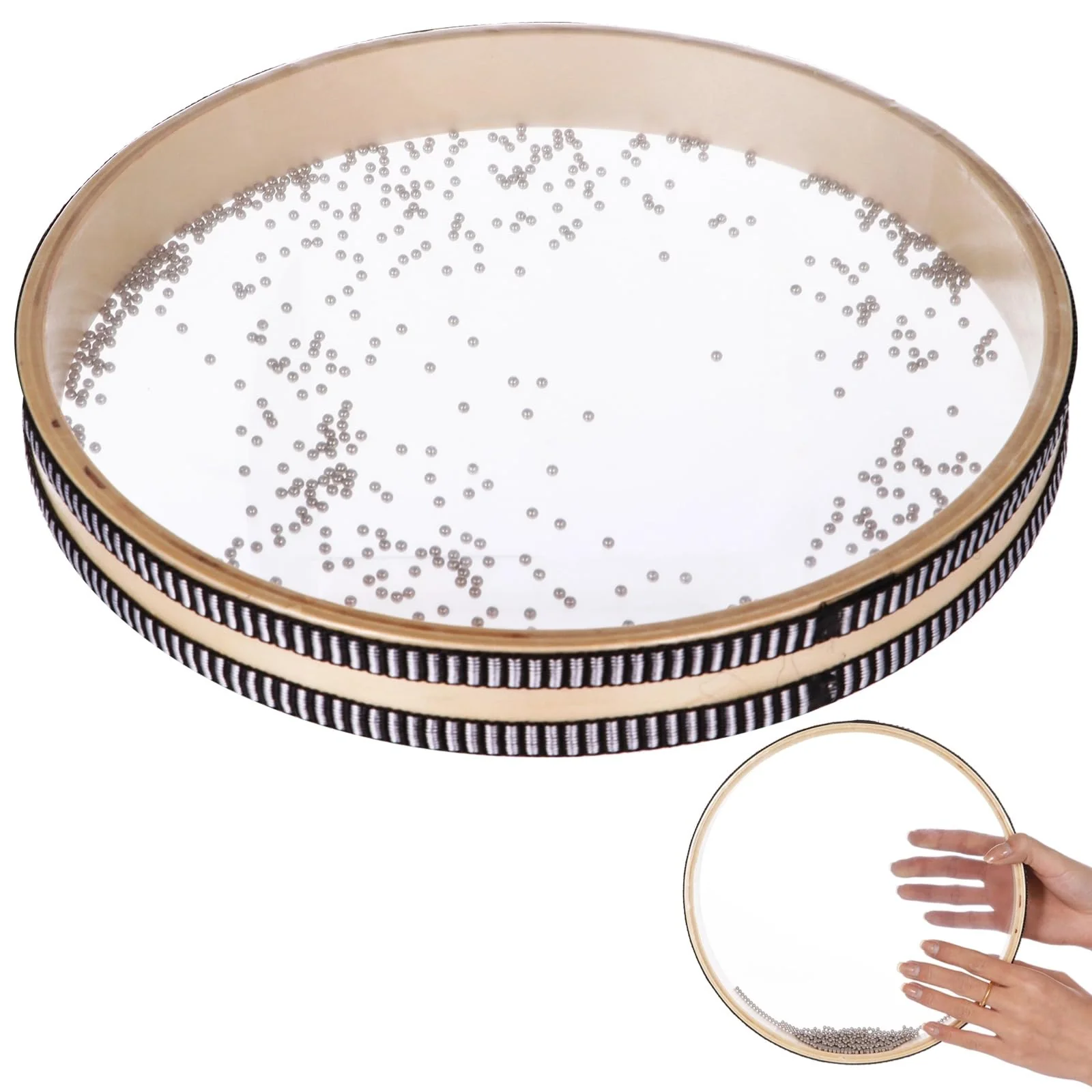 10-Inch Ocean Drum - Sea Wave Drum, Ocean Sound Drum, Natural Sound Musical Instrument, Musical Sound Healing Instrument for Relaxation, Meditation, Mindfulness, Yoga - Image 2