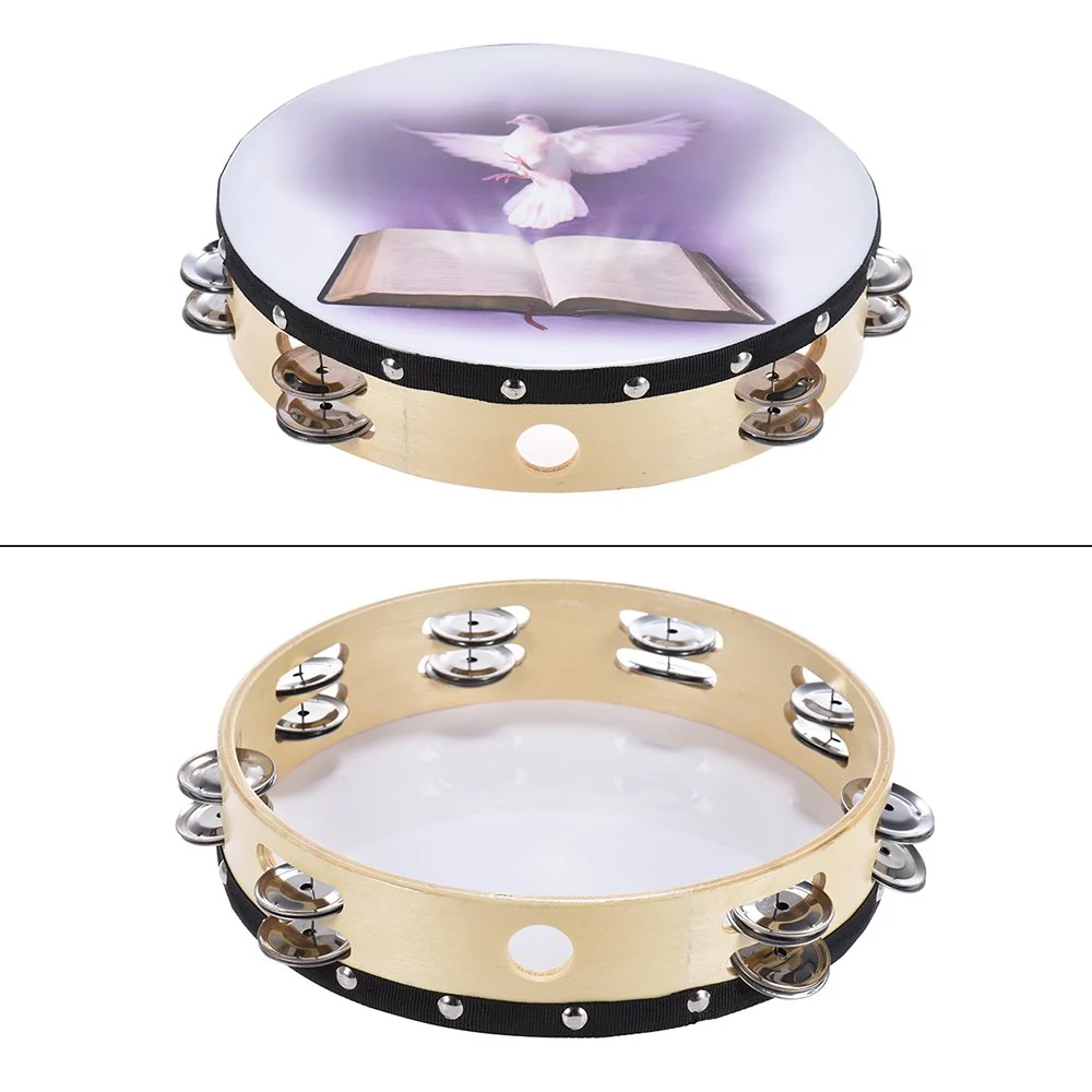 10 inch Tambourine 6 Pairs Double Metal Jingle for Church and Other Holy Occasio - Image 2
