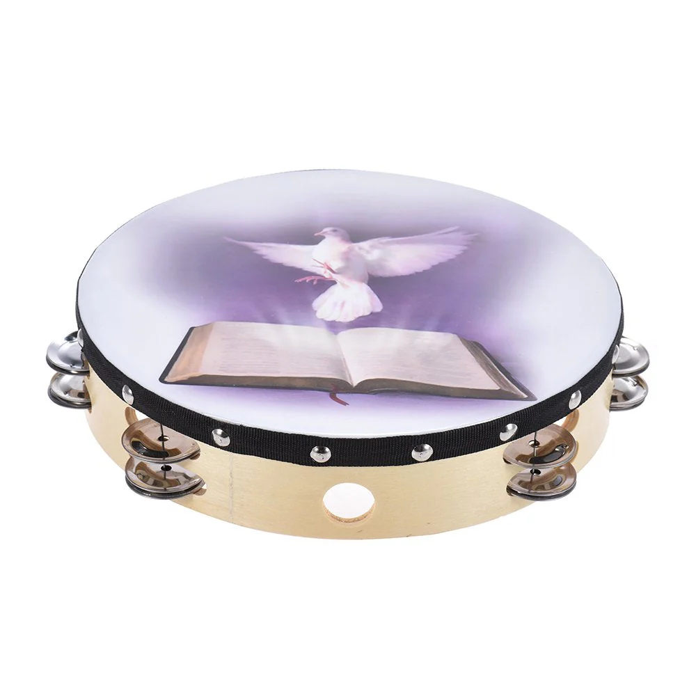 10 inch Tambourine 6 Pairs Double Metal Jingle for Church and Other Holy Occasio - Image 8