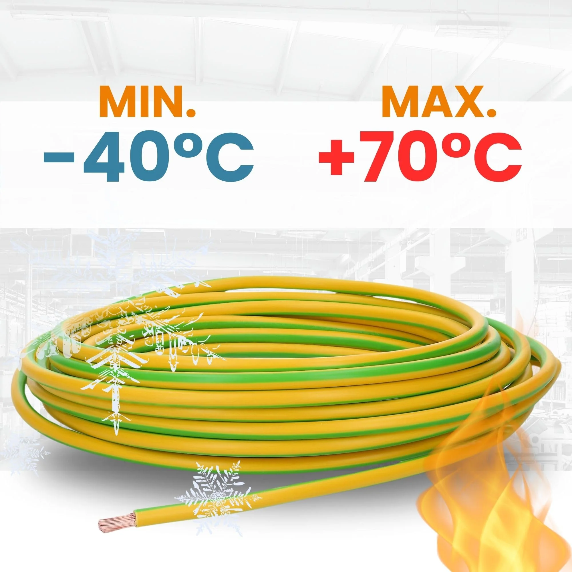 10 m Lapp 4520004 H07V-K 6 mm² Green/Yellow I Wiring Cable I Flexible Flexible PVC Single Core I Stranded 6 mm2 I Wiring green-yellow - Image 4