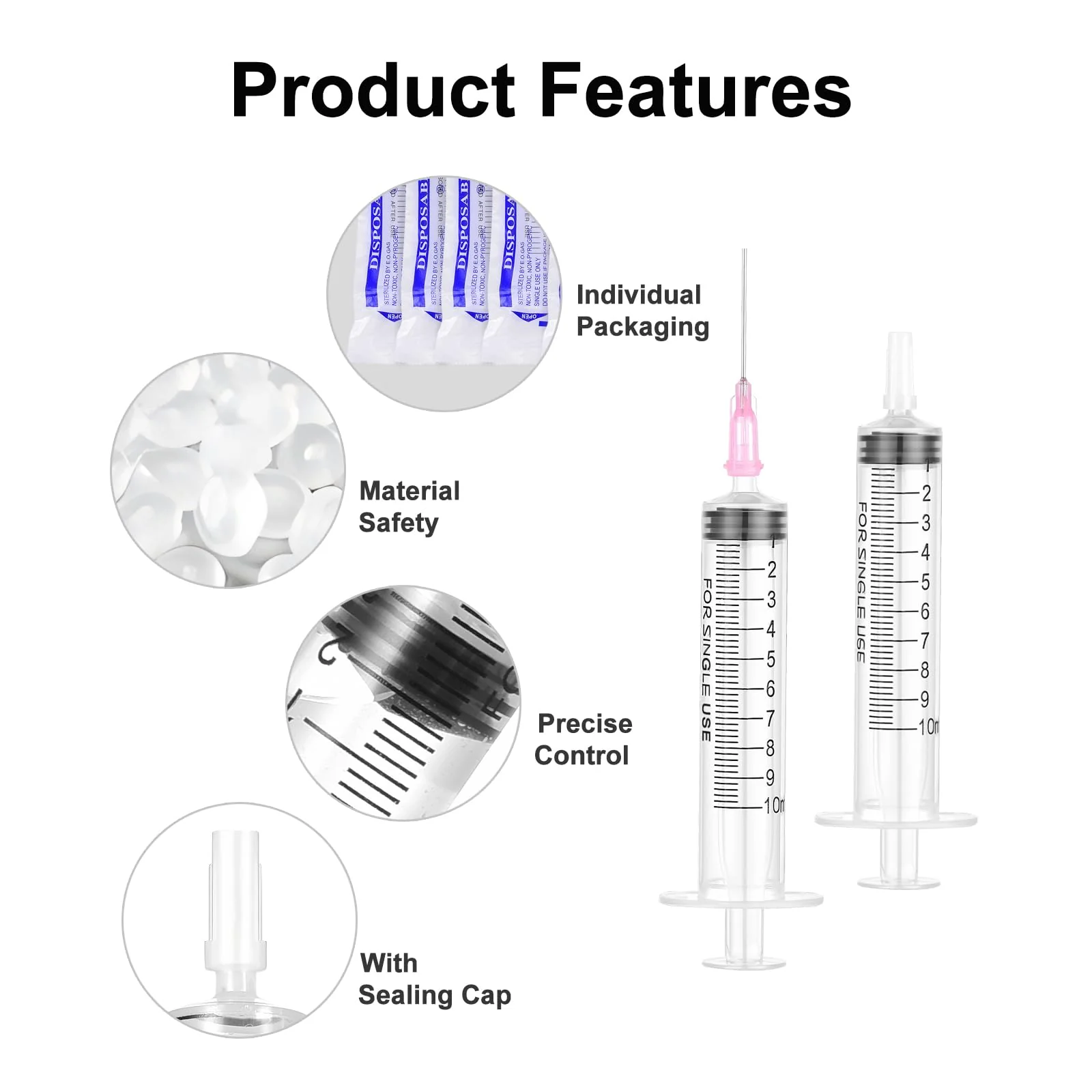 10 ml Plastic Syringe with Needle Pack of 10 Syringes Individually Packed Durable Colostrum Syringes Versatile Dosing Syringes Reusable Liquid Syringe Measuring Syringe for Garden - Image 3