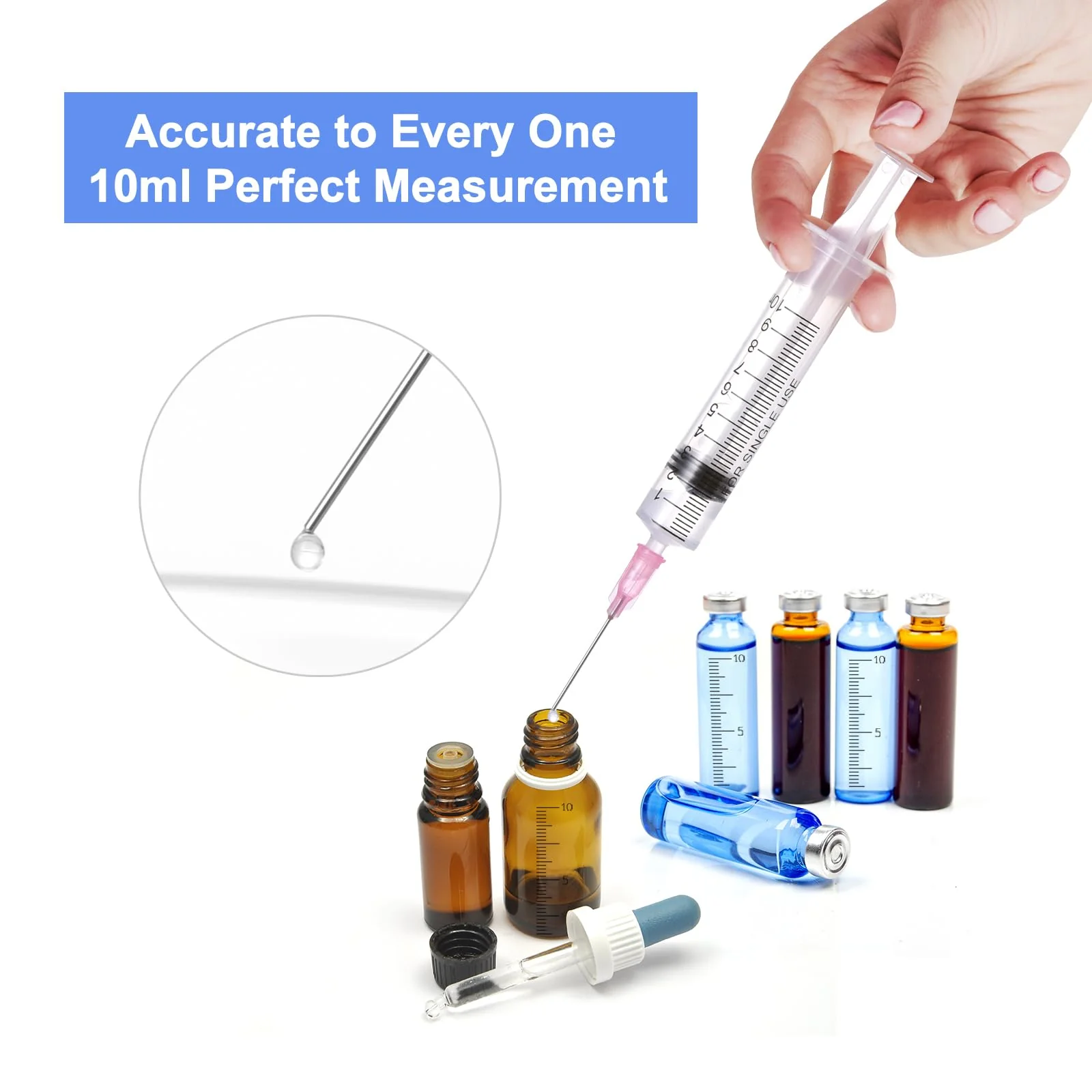 10 ml Plastic Syringe with Needle Pack of 10 Syringes Individually Packed Durable Colostrum Syringes Versatile Dosing Syringes Reusable Liquid Syringe Measuring Syringe for Garden - Image 4