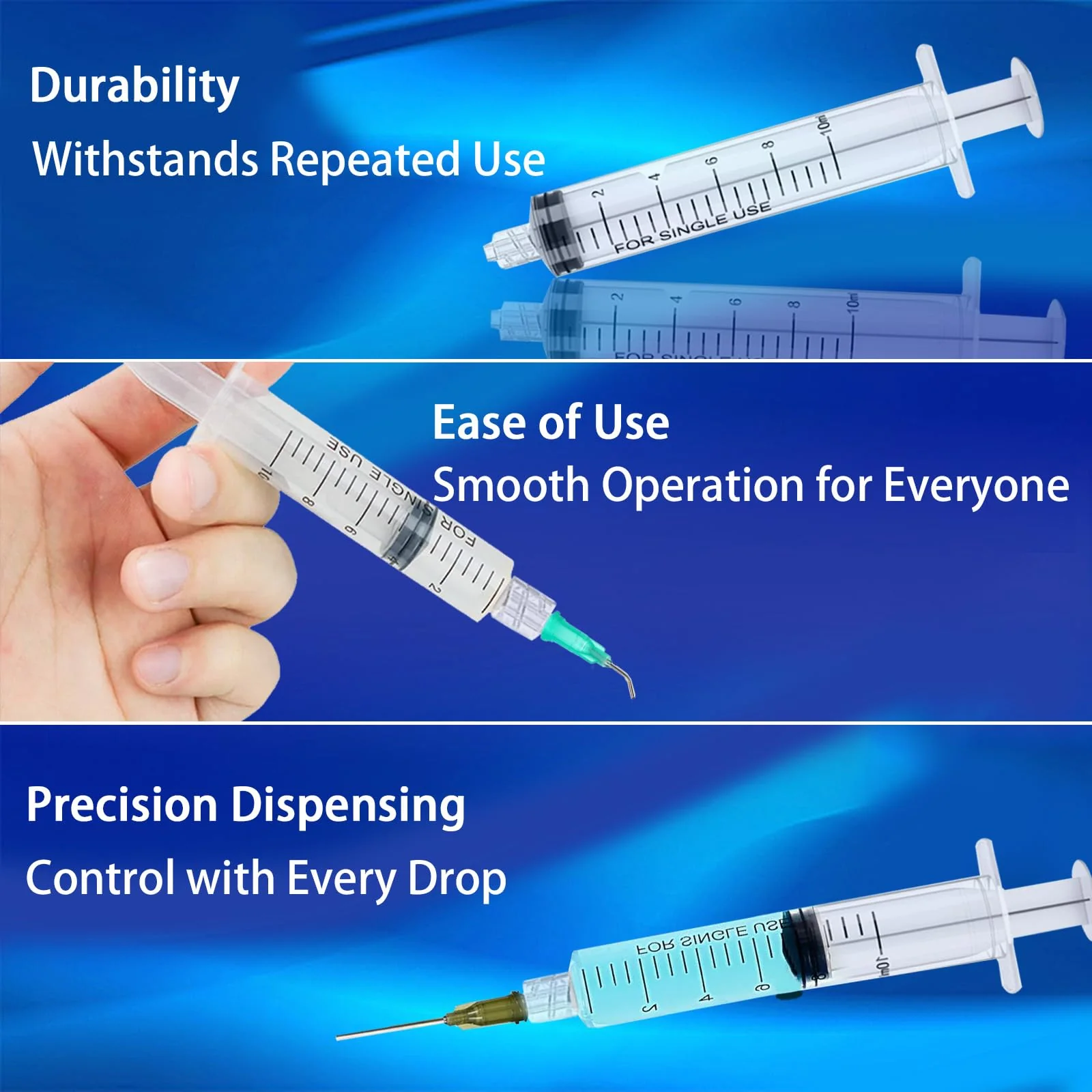 10 ml Plastic Syringe with Needle Pack of 12 Syringes Measuring Liquids Durable Colostrum Syringes Versatile Dosing Syringes Reusable Liquid Syringe Measuring Syringe for Garden & Pet Care - Image 5