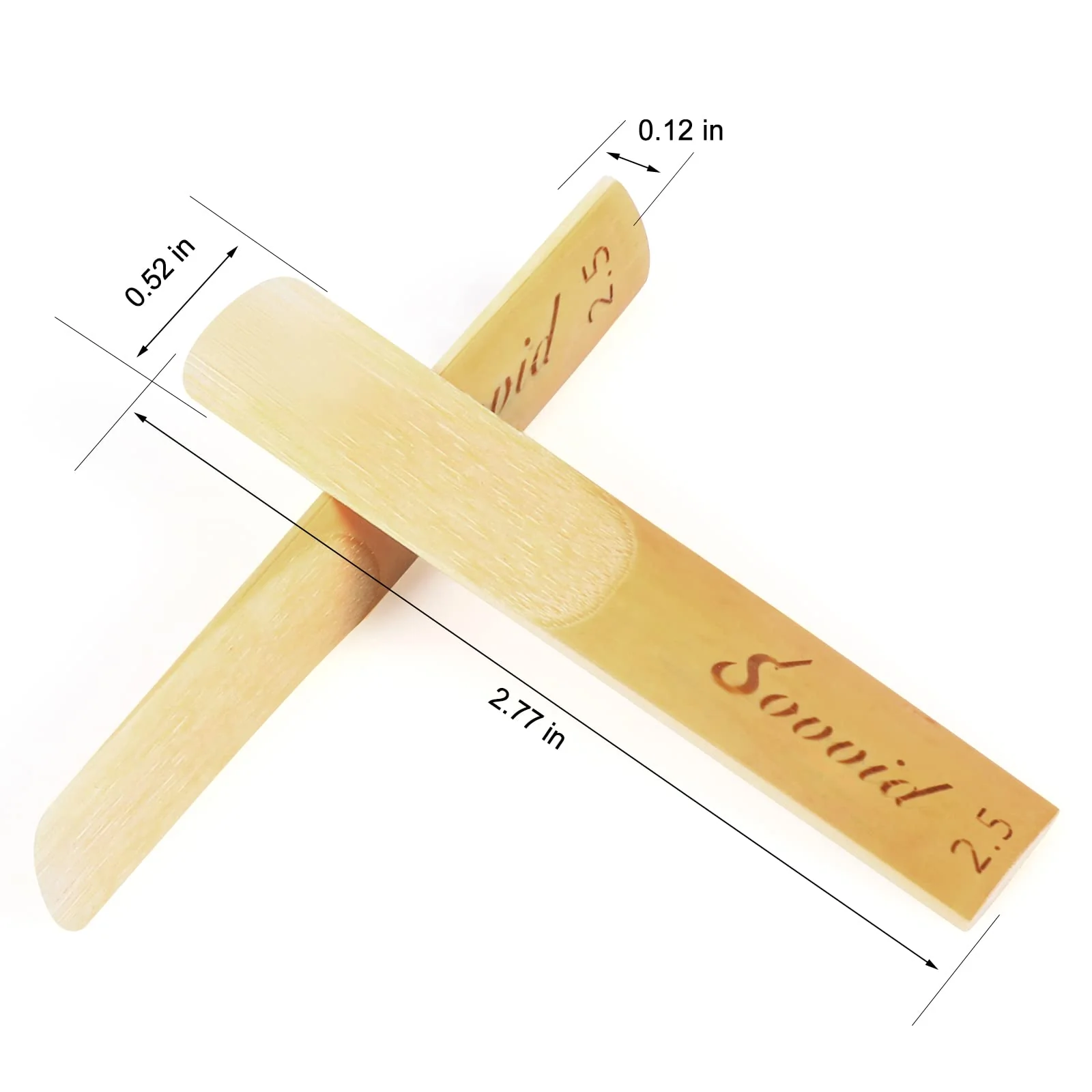 10 Pack Bb Clarinet Reeds with Plastic Box, Strength 2.5 Reeds for Clarinet, Thinner Reed Tip & Unfiled Cut for Easy of Play, Traditional Reeds for Clarinet Beginner and Player Light Brown - Image 2