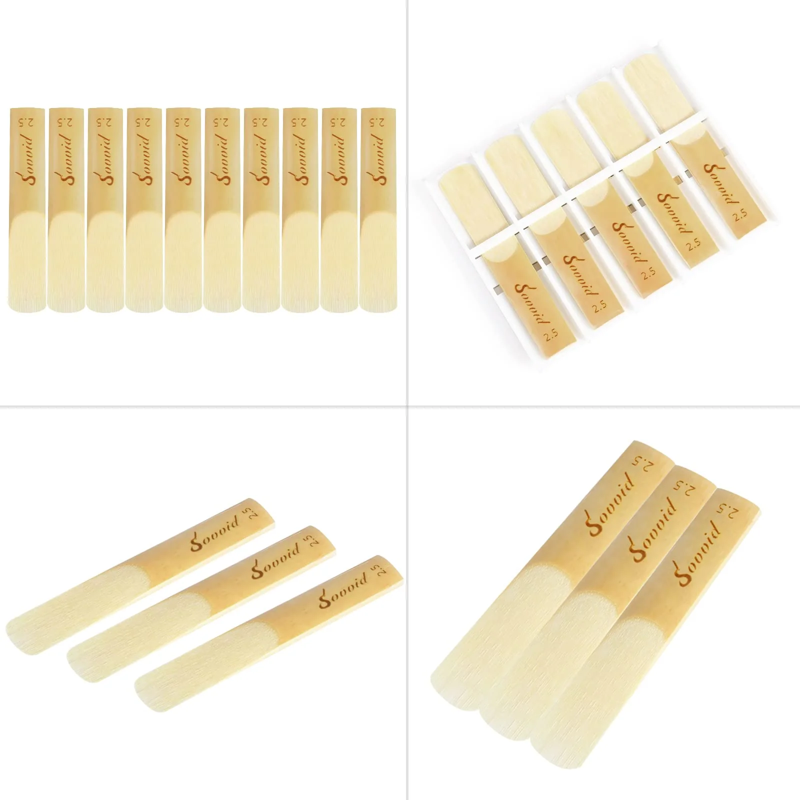 10 Pack Bb Clarinet Reeds with Plastic Box, Strength 2.5 Reeds for Clarinet, Thinner Reed Tip & Unfiled Cut for Easy of Play, Traditional Reeds for Clarinet Beginner and Player Light Brown - Image 5
