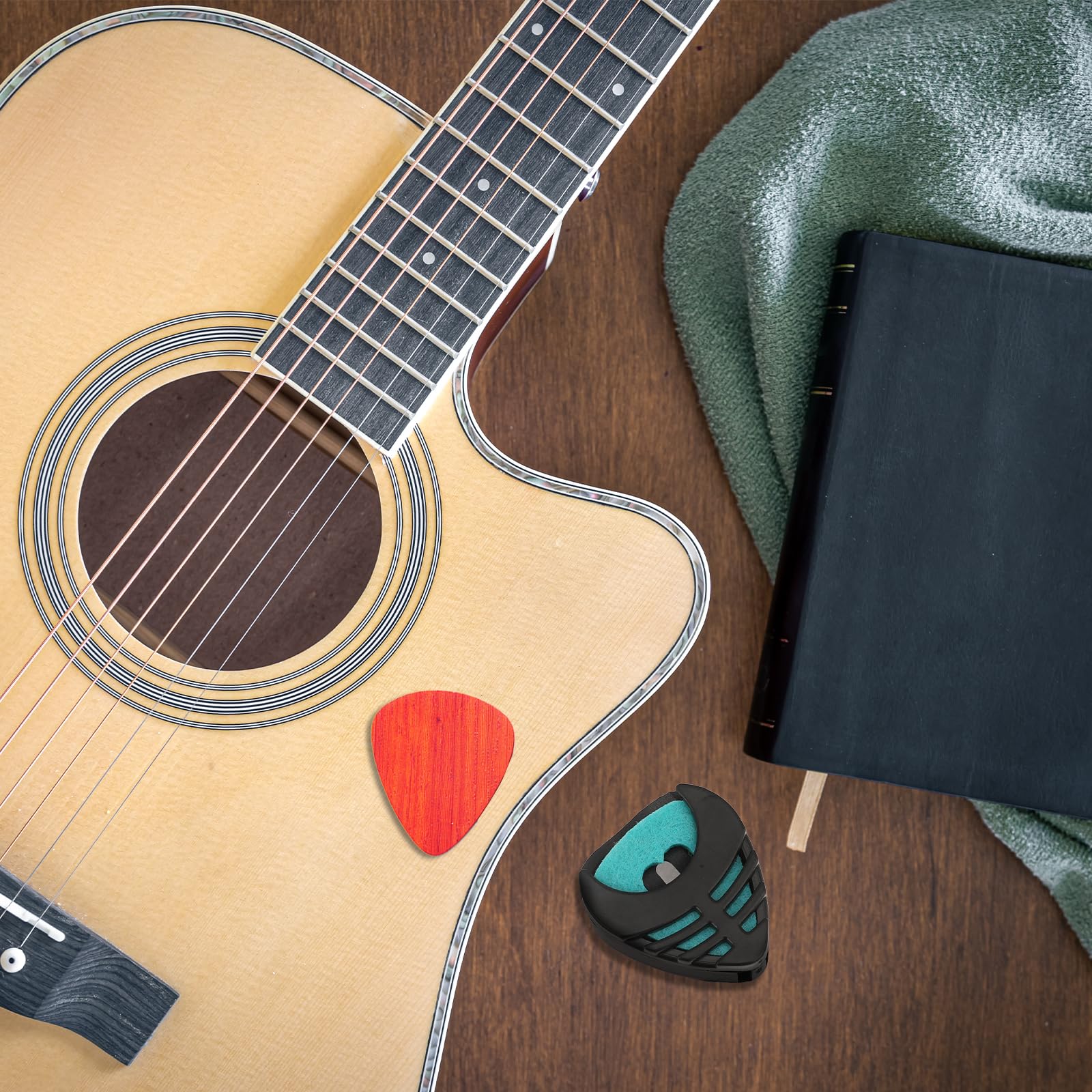 10 Pack Guitar Pick Holder, Stick-On Plastic Guitar Pick Case with Adhesive Back and Spring Convenient Guitar Pick Storage Box to Attach to Bass Ukulele Acoustic Guitar Accessories - Image 5