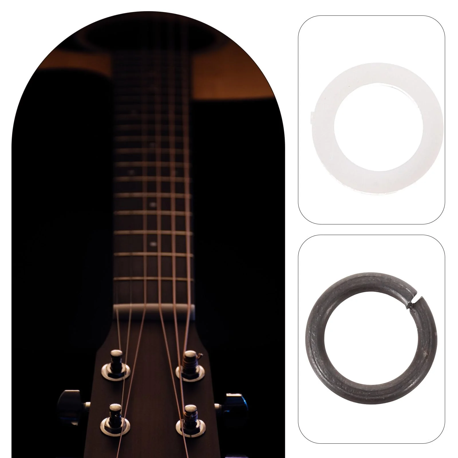 10 Pairs Guitar Peg Spacer Portable Guitar Gasket Tuner Supply Guitar Tuning Peg Gasket Guitar Spacer for Tuner Replaceable Tuner Washer Tuner Peg Washers Tuner Guitar Pads - Image 7