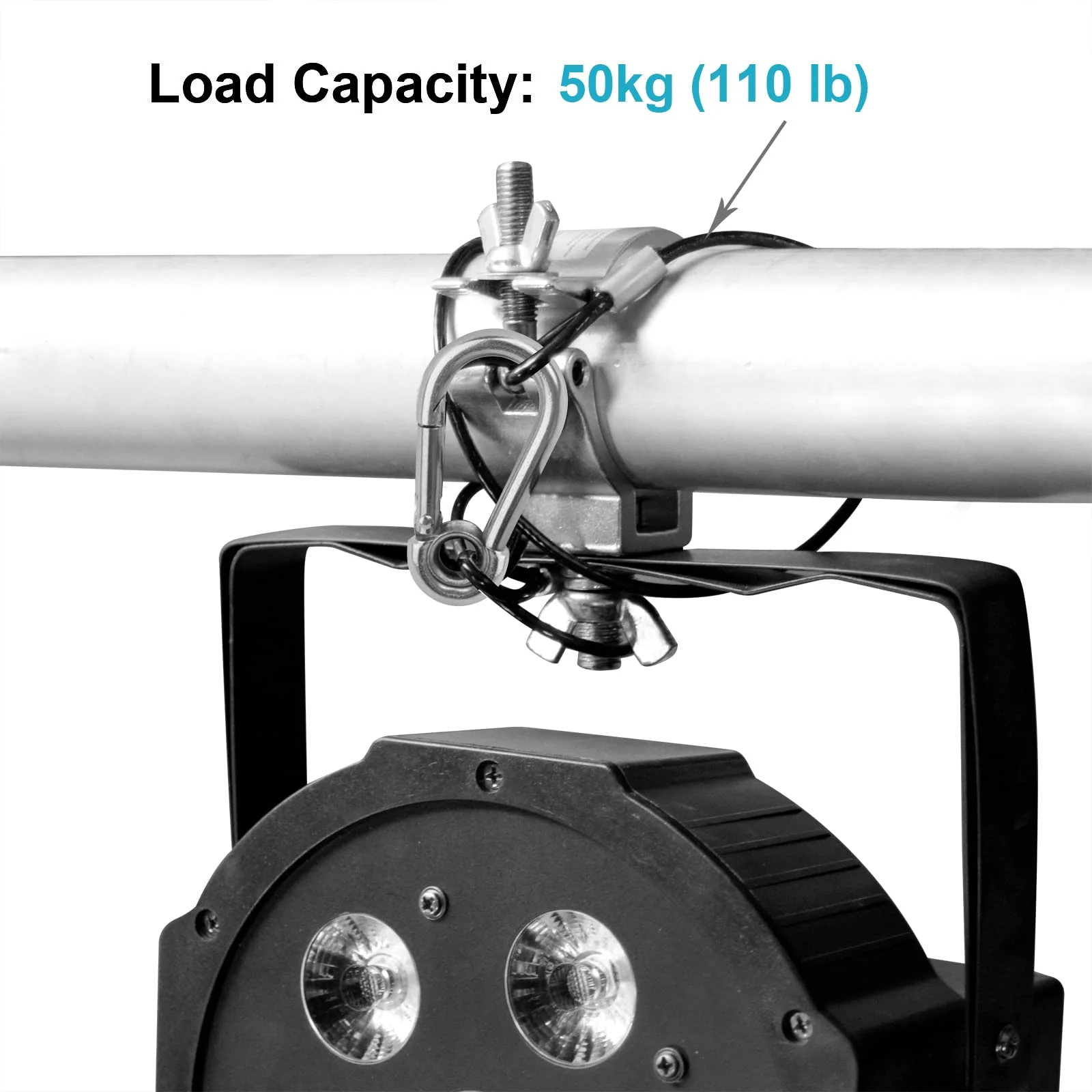 10 PCS 3FT Safety Cable, Black Coated Braided Stainless Steel Security Cable with Loops for DJ Stage Par Lighting, Max. Load 110 lb - Image 3