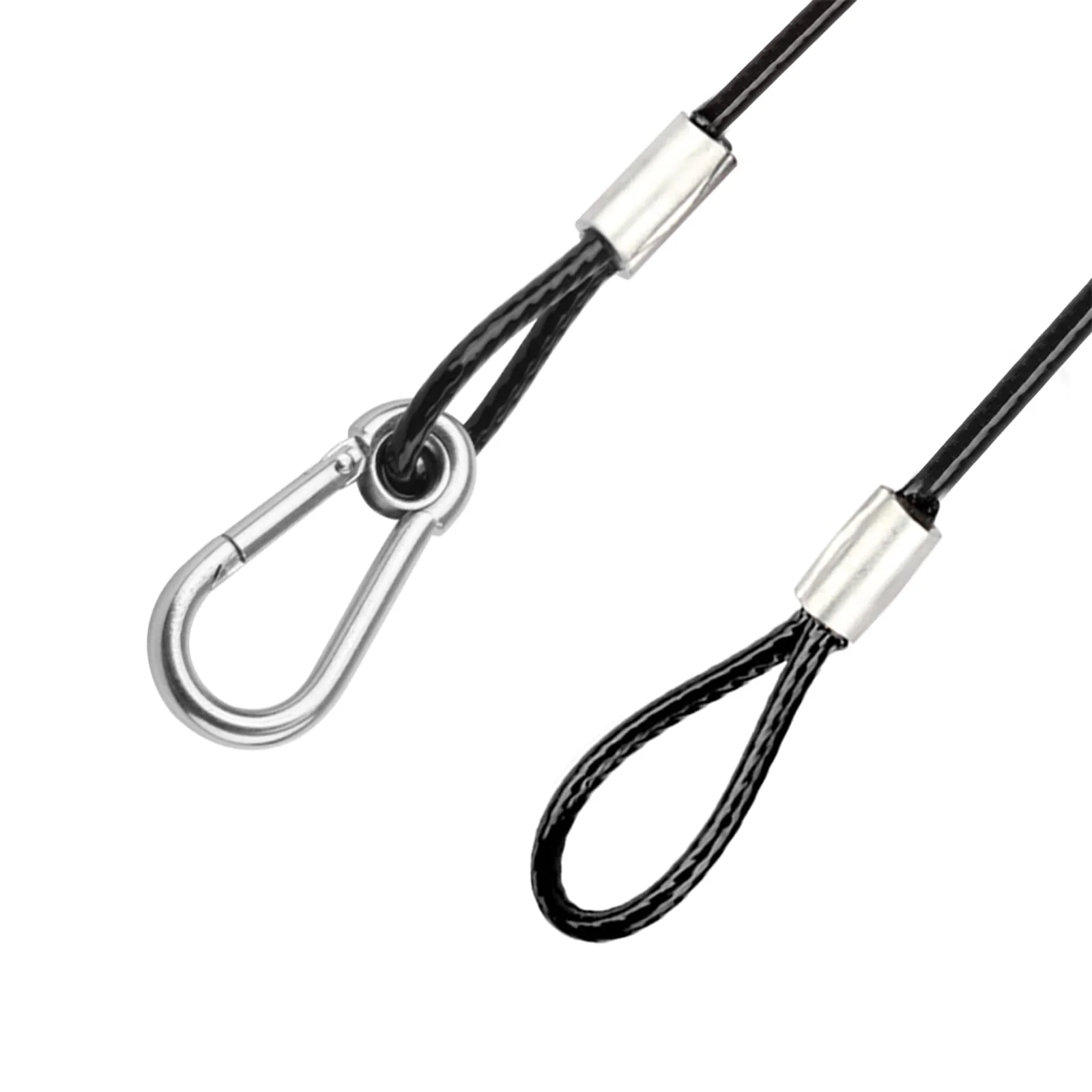 10 PCS 3FT Safety Cable, Black Coated Braided Stainless Steel Security Cable with Loops for DJ Stage Par Lighting, Max. Load 110 lb - Image 4