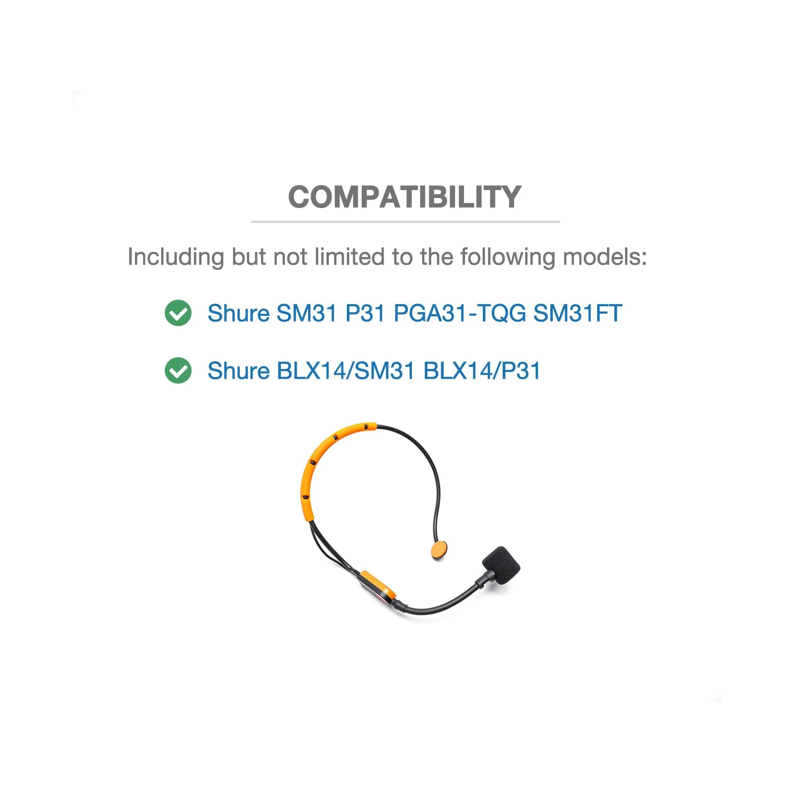 10 Pcs Mic Covers Pop Filter Compatible with Shure SM31FH SM31 Fitness Headset, PGA31, P31 Headset Microphone Bulk Value Bundle Windscreen (All Black) All Black - Image 3