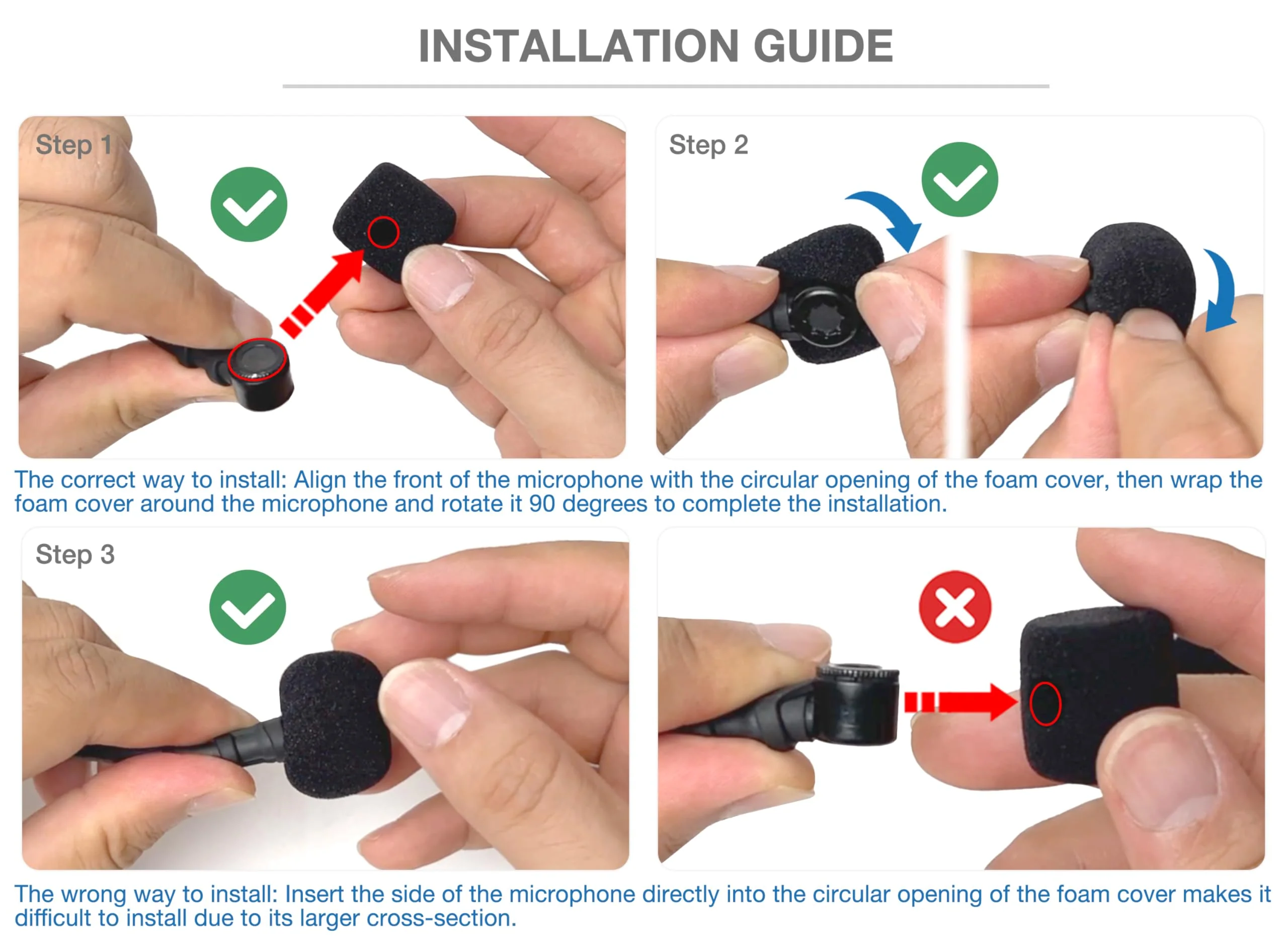 10 Pcs Mic Covers Pop Filter Compatible with Shure SM31FH SM31 Fitness Headset, PGA31, P31 Headset Microphone Bulk Value Bundle Windscreen (All Black) All Black - Image 4