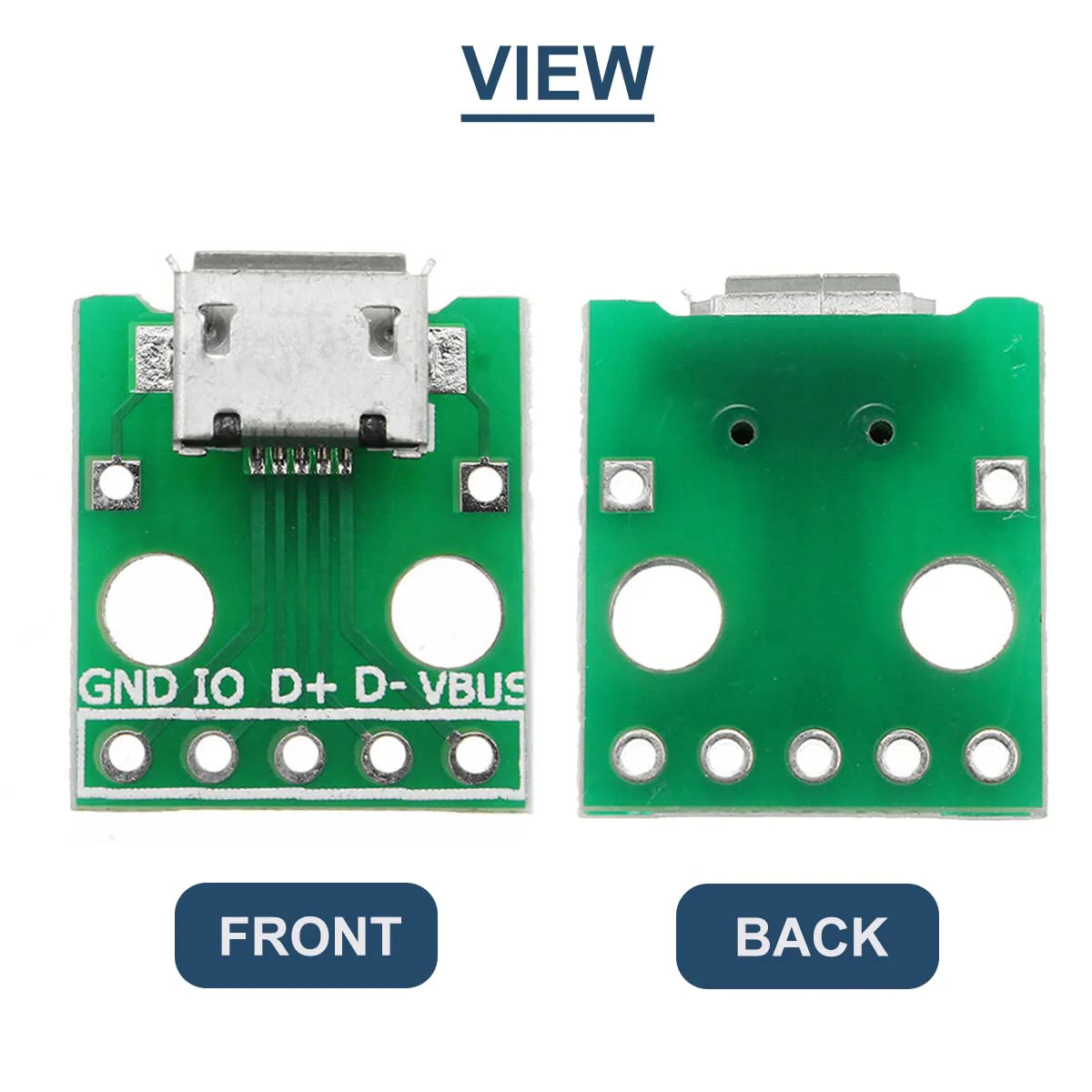 10 Pcs Micro USB Female to DIP Adapter 2.54mm 5 Pin USB 2.0 Micro USB Socket to DIP Converter Breakout Board for DIY Power Supply with 50 Pin Header - Image 6