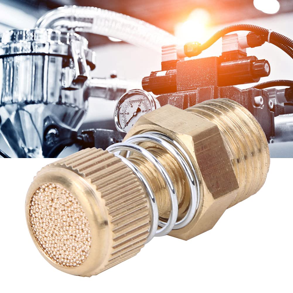 10 Pcs Threaded Pneumatic Silencer Brass BSPT Male Thread Solenoid Valve Muffler Muffler (1/4) 1/4 - Image 3