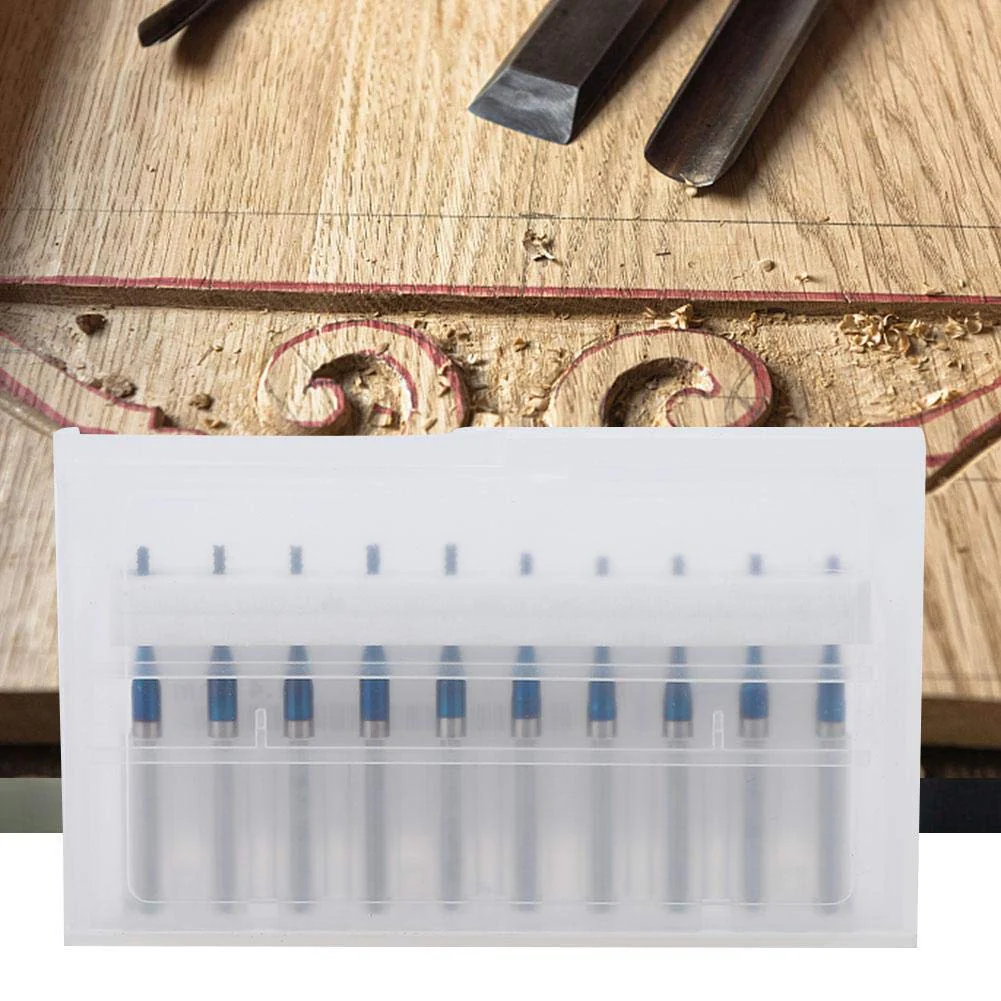 10-Piece End Mill Set Carbide Cutter Blue Corn Cutter CNC PCB Engraving Milling Tool (1.4 mm) - Image 5