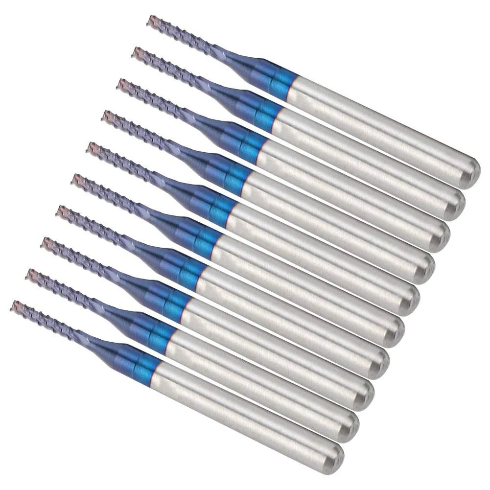 10-Piece End Mill Set Carbide Cutter Blue Corn Cutter CNC PCB Engraving Milling Tool (1.4 mm) - Image 6