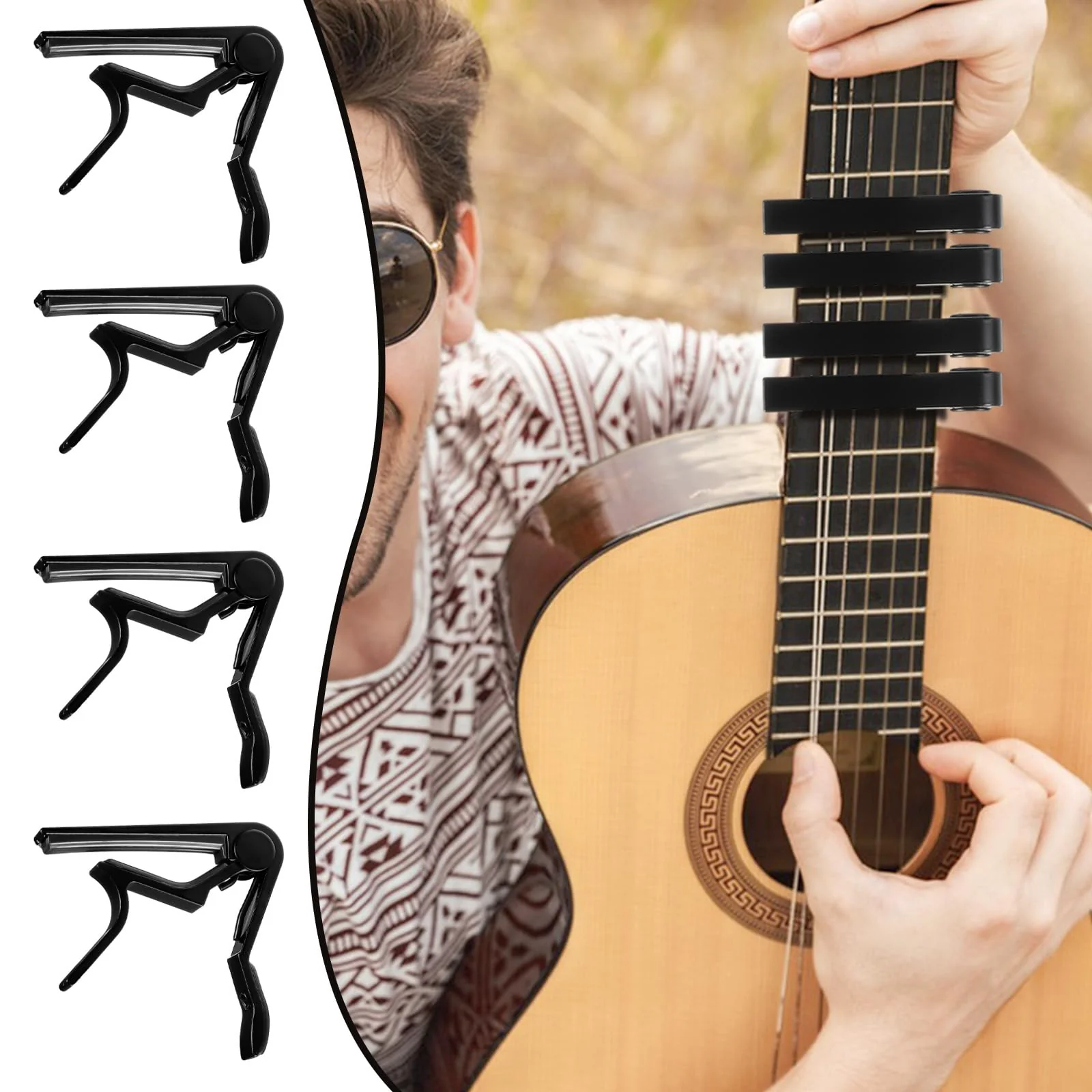 10 Pieces Guitar Clamp Capo Aluminum Metal Universal Electric Guitar Capo Clamp for Various Types Lightweight String Instrument - Image 6