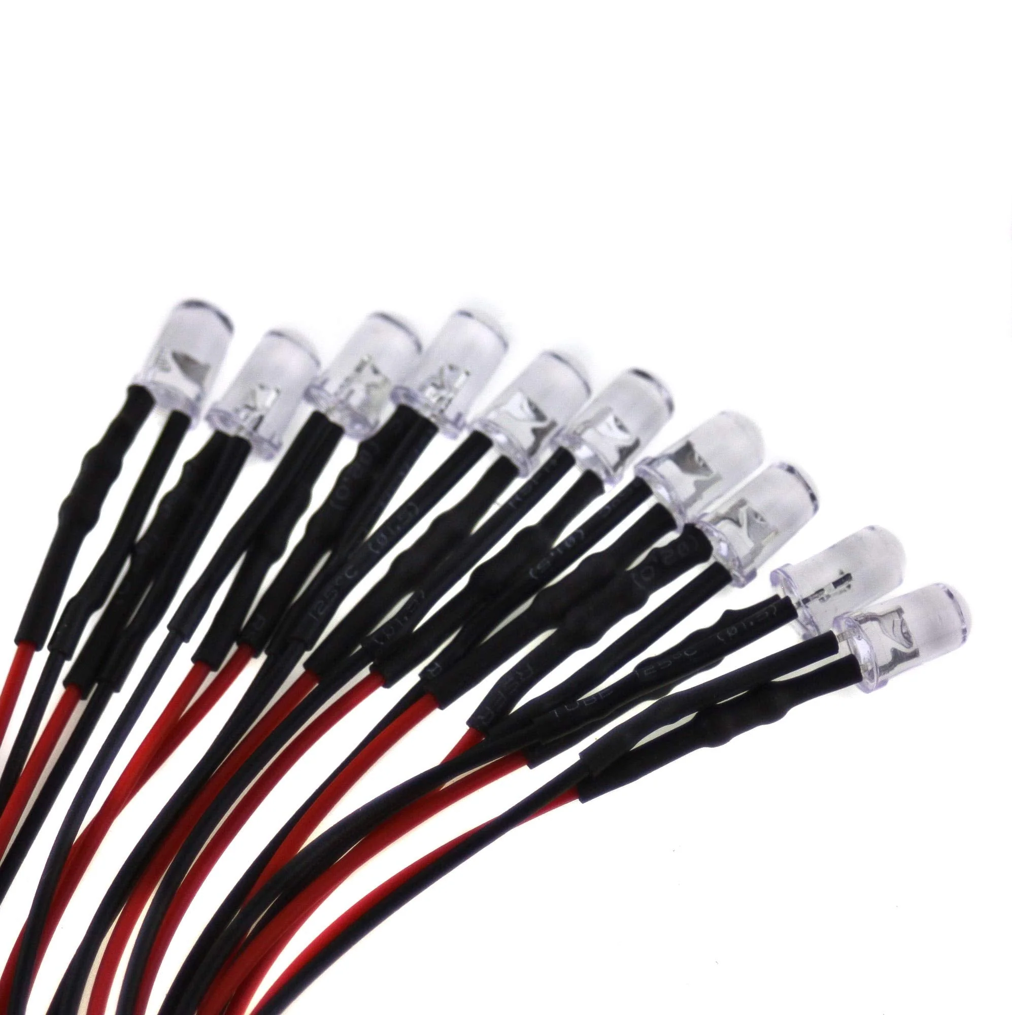 10 x 5 mm LED, 5 V, red, with 20 cm connection cable and integrated series resistor - Image 3