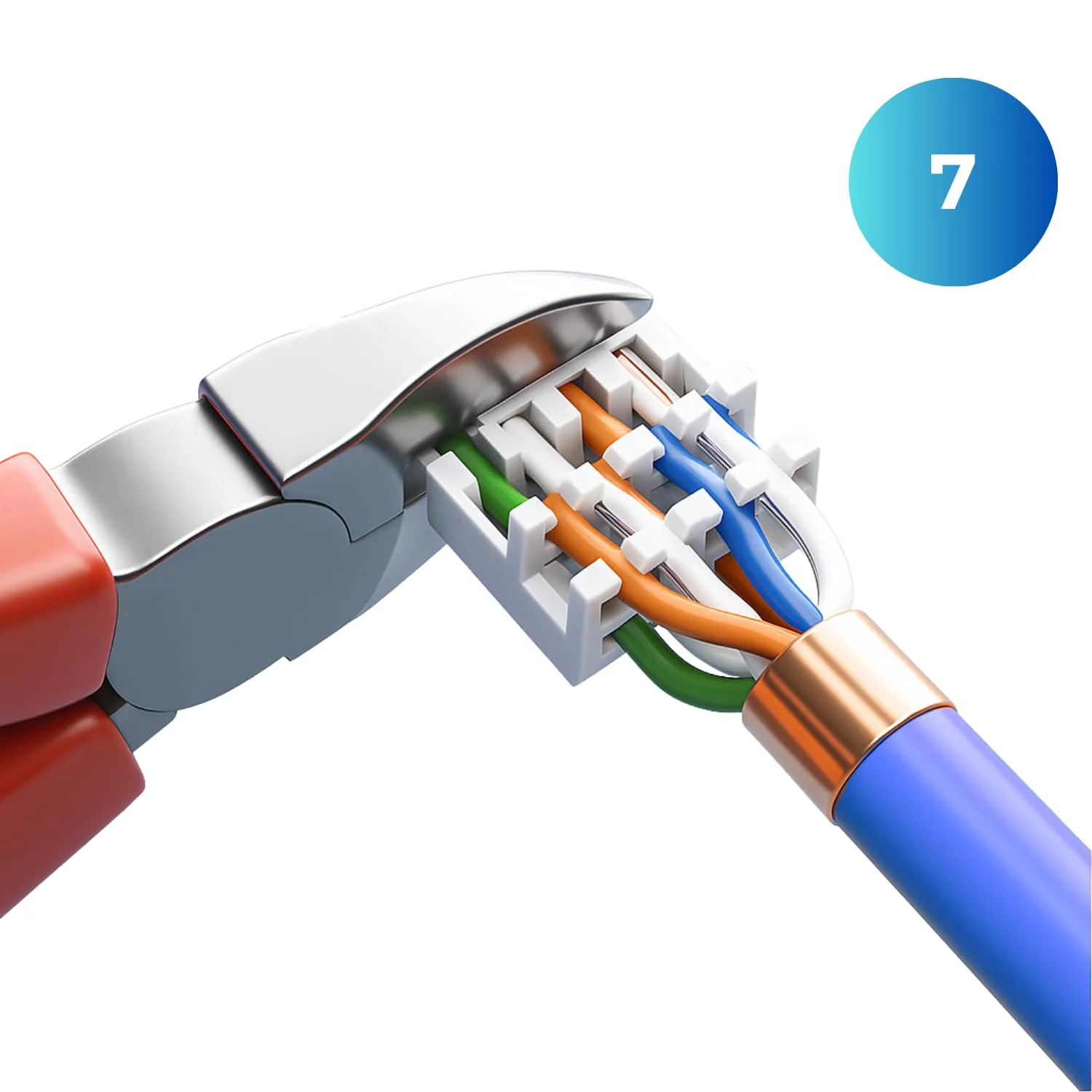 10 x RJ45 Connector CAT 8 - Tool-Free Network Connector for Ethernet, Installation Cable & Network Cable | Gigabit Enabled, STP Shielded, 40 Gbit/s, Gold-Plated Contacts 10 Stück - Image 5