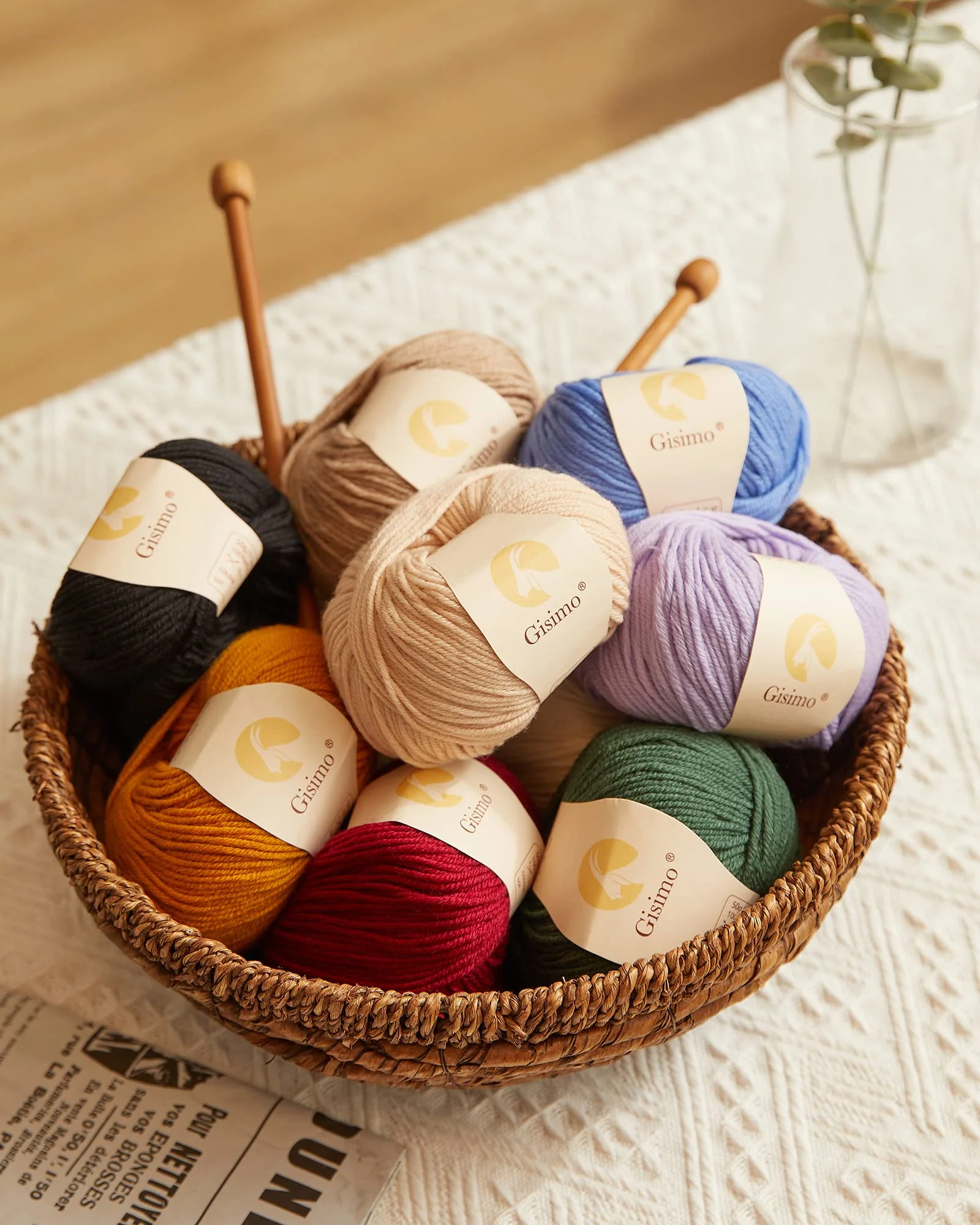 100% Merino Wool Yarn, 6-Ply Luxurious and Soft Yarn for Hand Knitting & Crocheting, 1.76 OZ/50g, 127 yds/116 Meters (Light Gray, 3 Balls) light gray - Image 5
