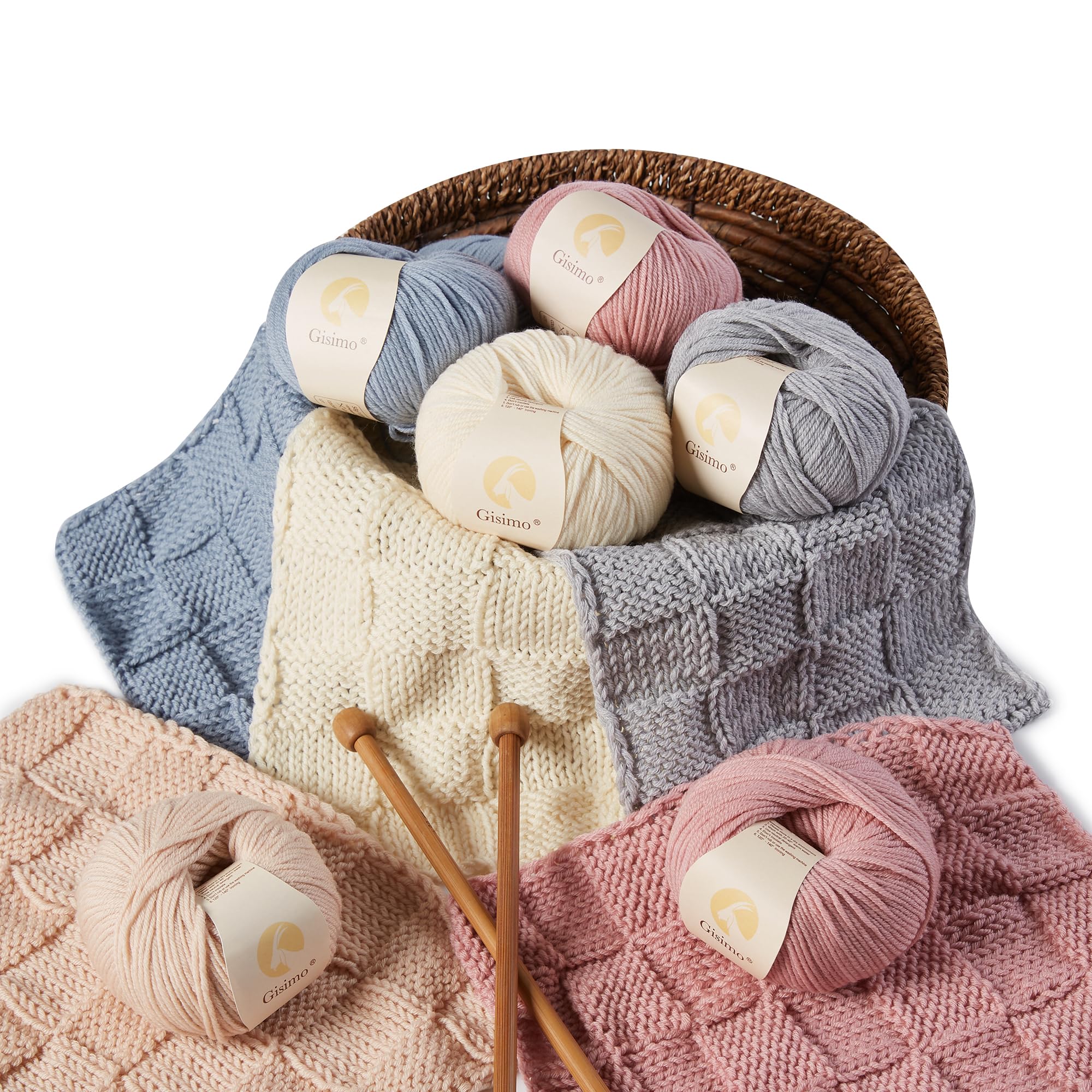 100% Merino Wool Yarn, 6-Ply Luxurious and Soft Yarn for Hand Knitting & Crocheting, 1.76 OZ/50g, 127 yds/116 Meters (Light Gray, 3 Balls) light gray - Image 7