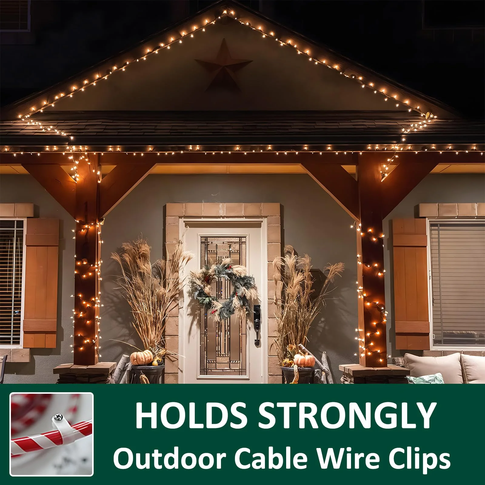 100 Pack 1/2 Inch Rope Light Clips with Stainless Steel Screws, P-Style Rope Light Mounting Clips, Outdoor Cable Clips for Christmas Parties Wedding 100 Pack 1/2 inch - Image 5