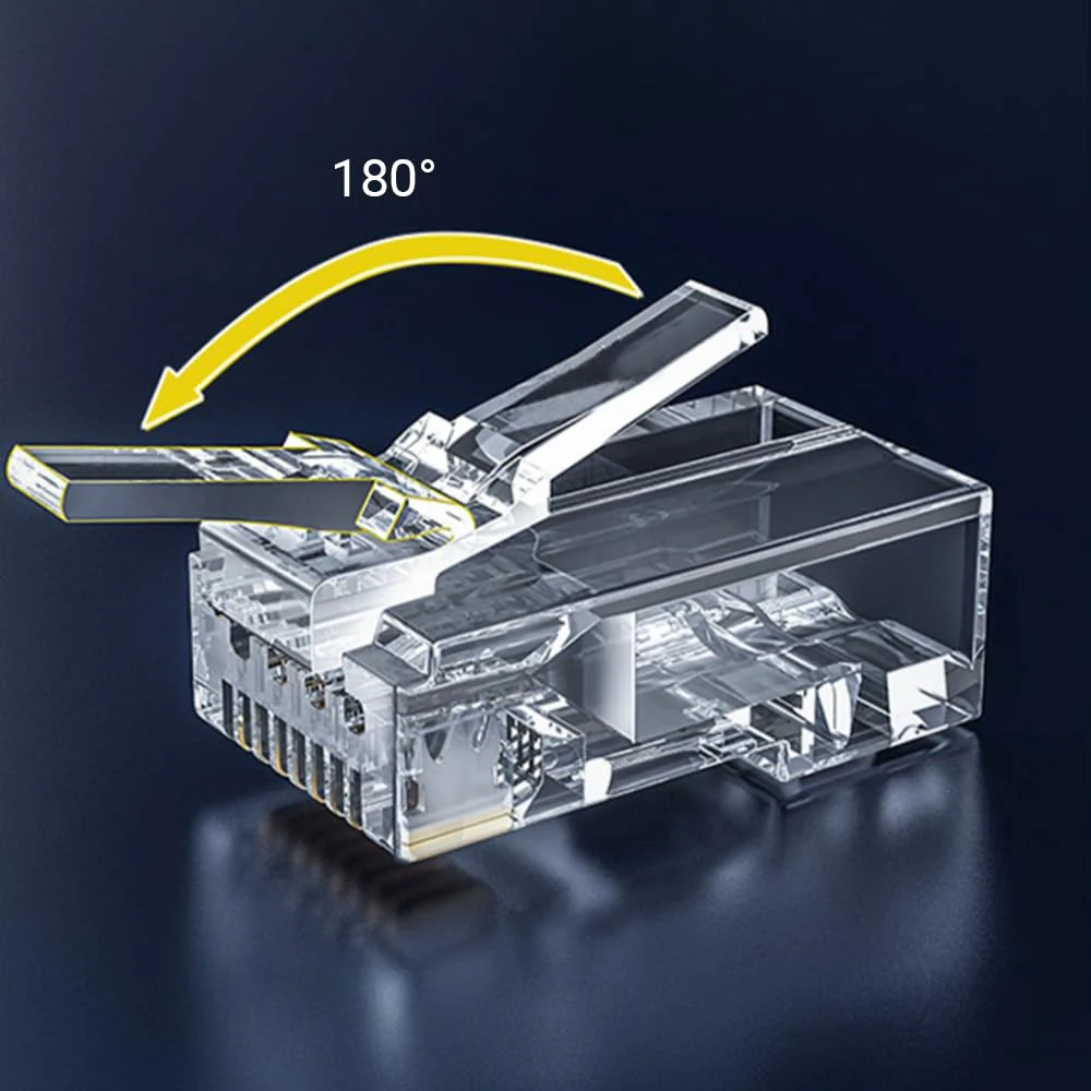 100-Pack RJ45 Cat6 Pass Through Connector RJ45 Modular Plugs for Solid or Stranded UTP Cable Unshielded 100-Pack - Image 5