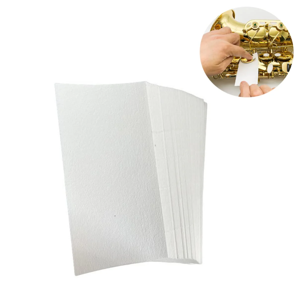 100 Sheets Saxophone Cleaning Paper Woodwind Mouthpiece Pad Anti-Sticky Button Drying Absorbent Cleaner Papers for Sax Flute Clarinet Oboe Bassoon Maintenance - Image 2