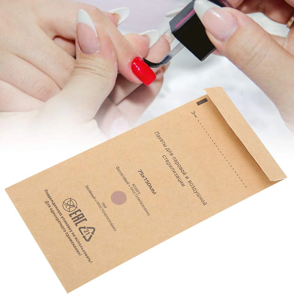 100 x Autoclave Sterilisation Bags, Disposable Self Seal Steriliser Bags for Nail Tools, Teeth Sterilisation Bag for Beauty (75 x 150 mm) - Image 8
