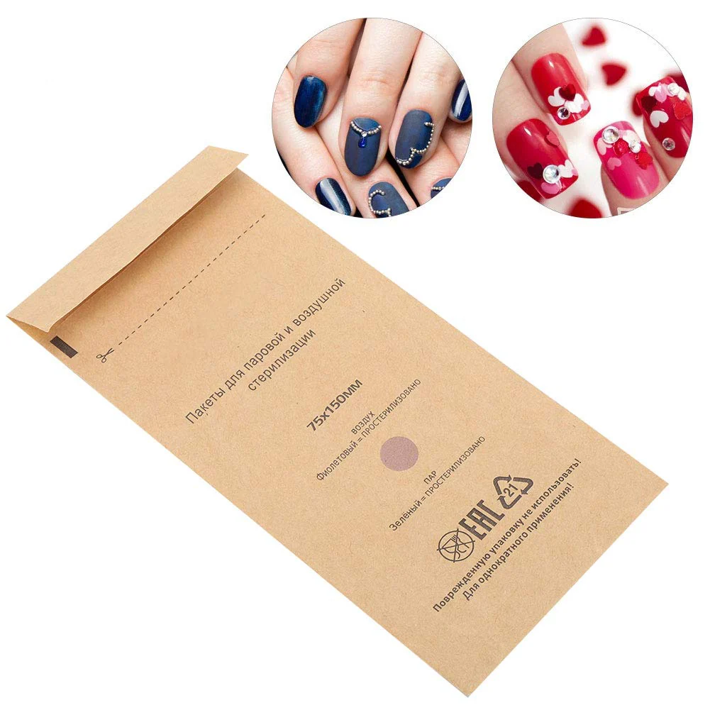 100 x Autoclave Sterilisation Bags, Disposable Self Seal Steriliser Bags for Nail Tools, Teeth Sterilisation Bag for Beauty (75 x 150 mm) - Image 9