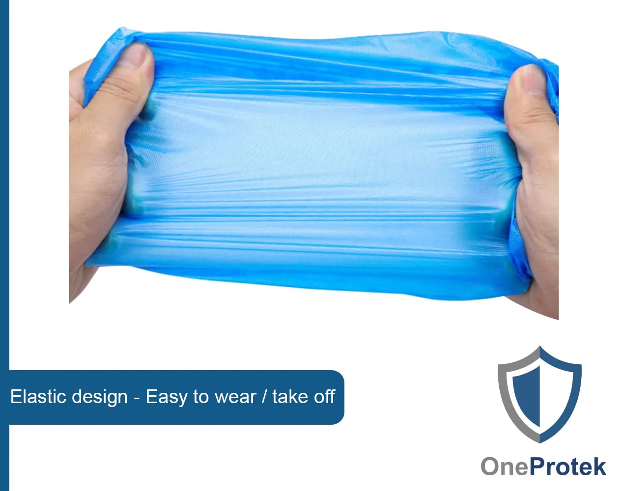 100 x OneProtek Waterproof Disposable Overshoes, Waterproof, Non-Slip, Tear Resistant, Polyethylene Overshoes, Blue, One Size 1 - Image 4