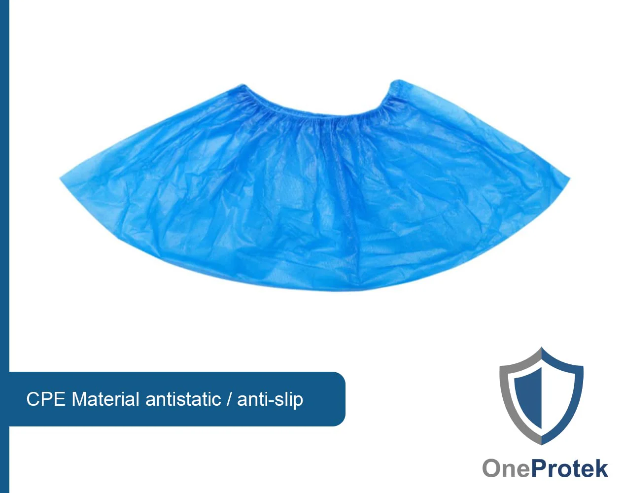 100 x OneProtek Waterproof Disposable Overshoes, Waterproof, Non-Slip, Tear Resistant, Polyethylene Overshoes, Blue, One Size 1 - Image 5