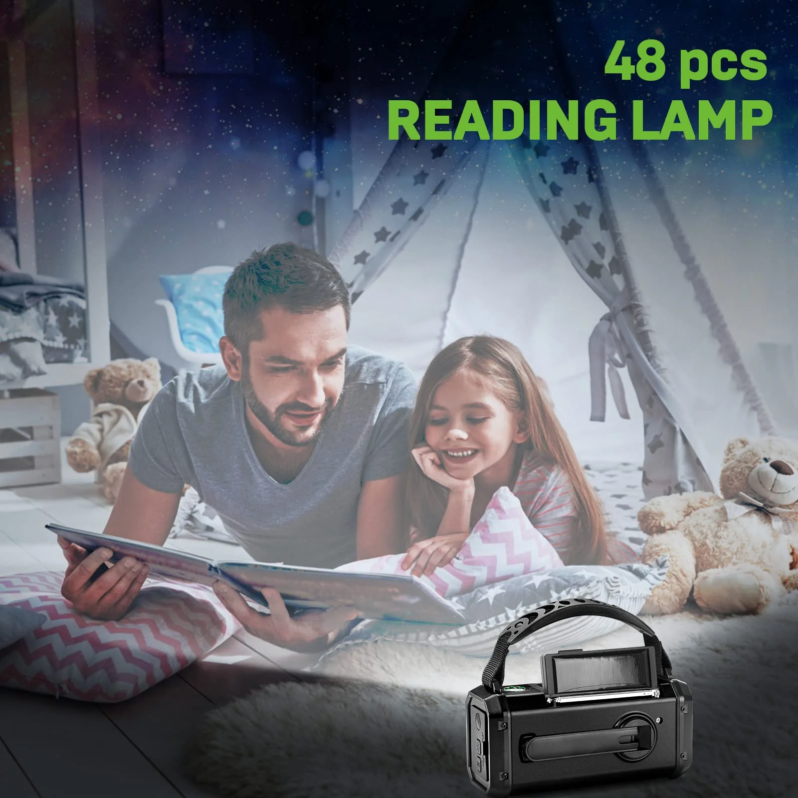 10000mAh Solar Radio, Crank Radio, Emergency Radio, NOAA/AM/FM Weather Radio, USB Type-C Charging,Dynamo Radio,Polymer Battery,Torch & LED Reading Light, SOS Alarm,Compass for Camping black - Image 7