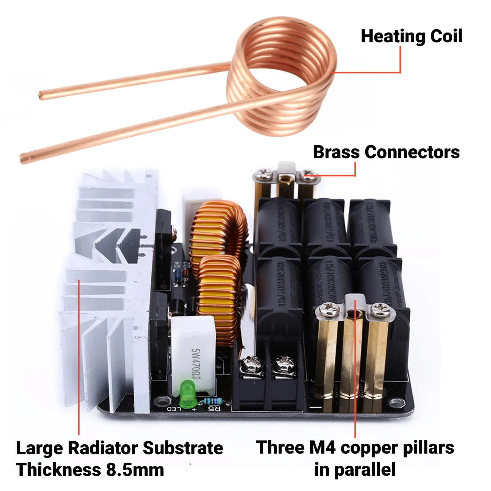 1000W ZVS Low Voltage Induction Induction Heater Coil Kit Induction Heating Module Heating Board Module Flyback Driver Heating DIY - Image 5