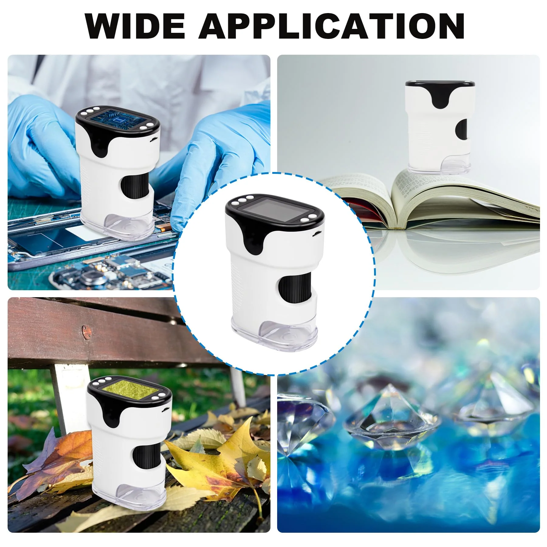 1000X Handheld Digital Microscope for Kids 2'' HD Screen 4K Rechargeable Mini Pocket Microscope with Slide Kit, Microscope Stand, 32G SD Card for Education Gift Age 4-6 8-12 Children - Image 6