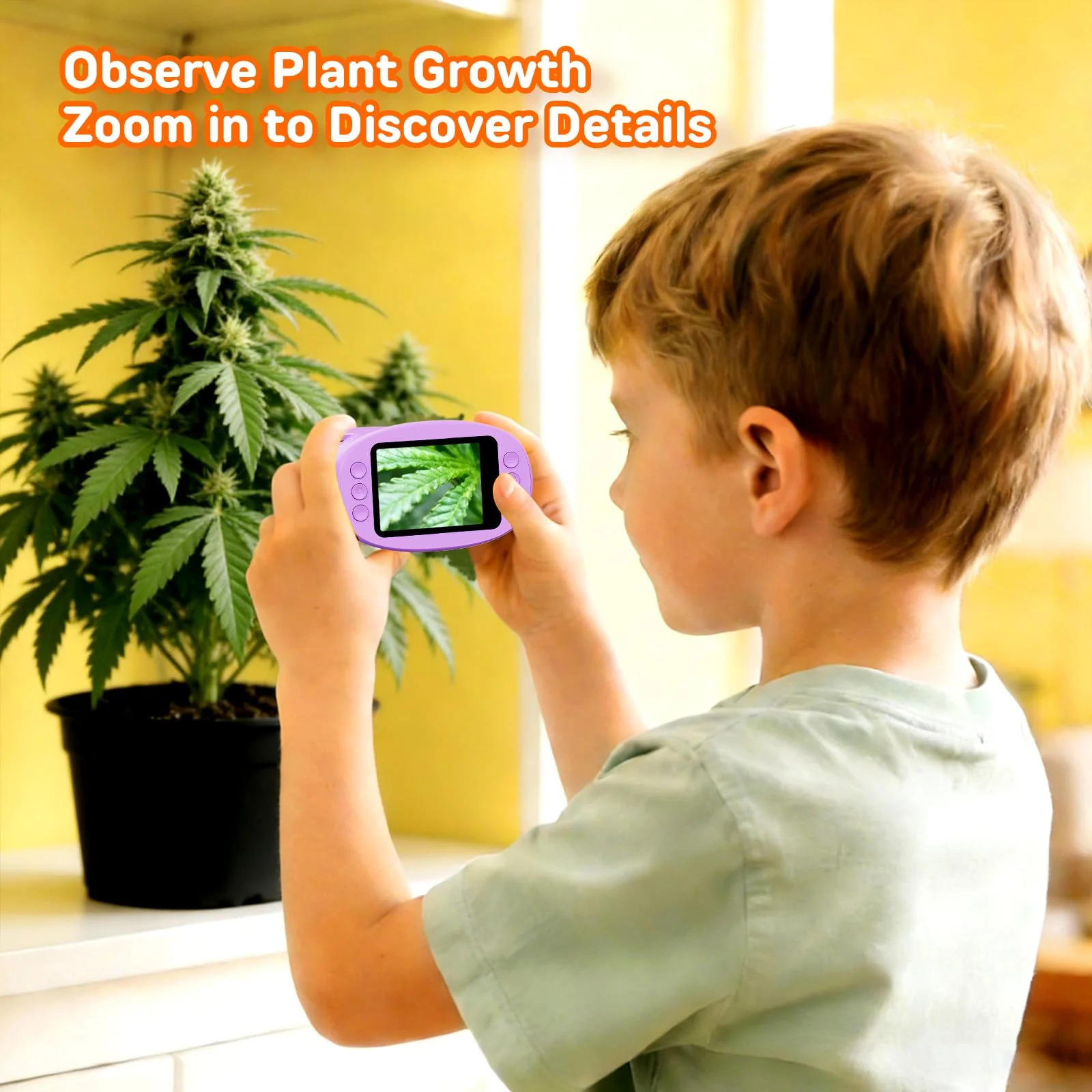 1000X Handheld Digital Microscope for Kids with 2.0" IPS Screen, Easter Gifts Portable STEM Science Lab Toy, Rechargeable Pocket Microscope Educational Gift for Boys & Girls Age 4-6 8-12, Purple Purple - Image 7