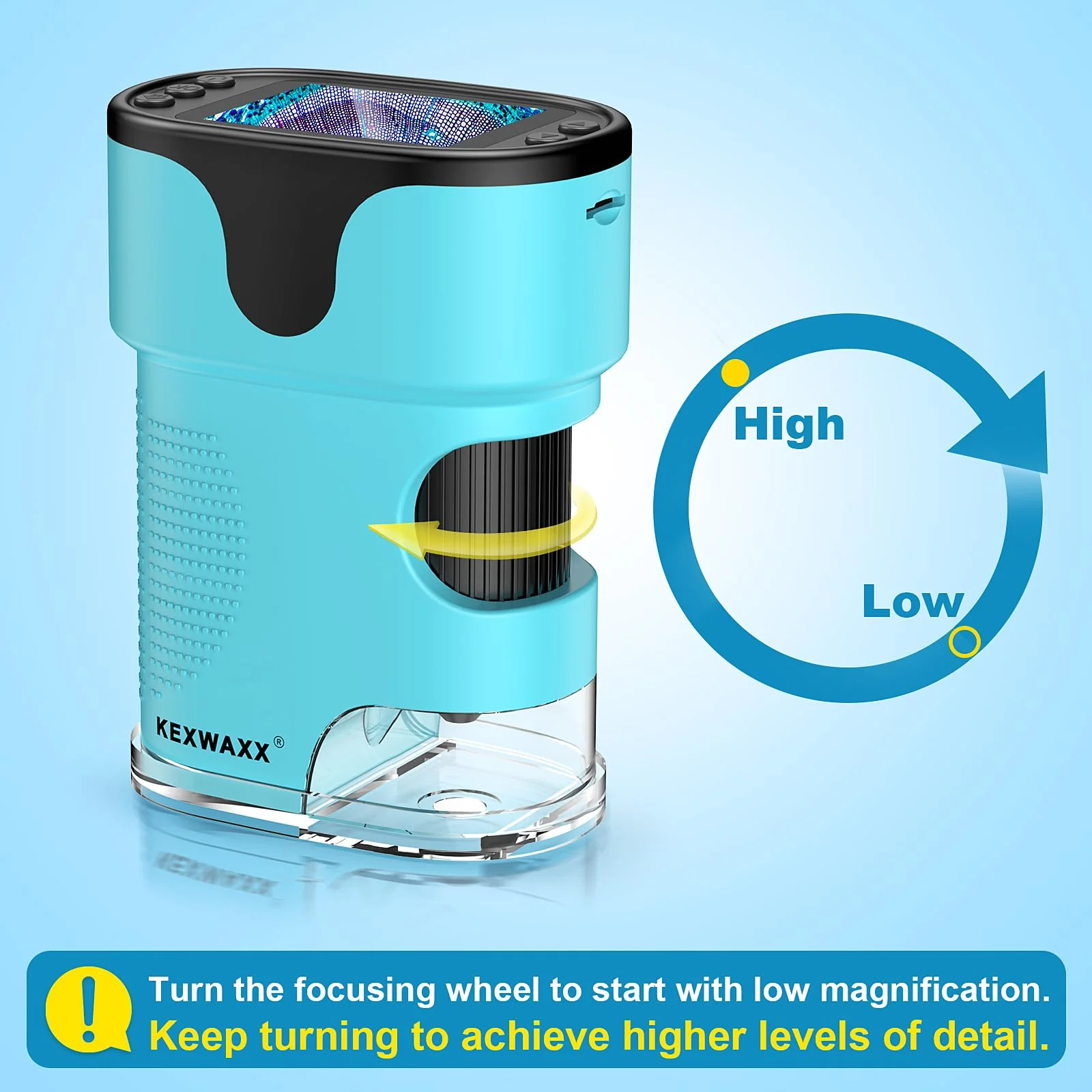 1000X Pocket Microscope for Kids - 4K 2.0" Screen, Digital Mini Scope with Slides Kit, Rechargeable Lab Handheld Portable Microscopes for Kids 4-12 Students Teens - Image 5