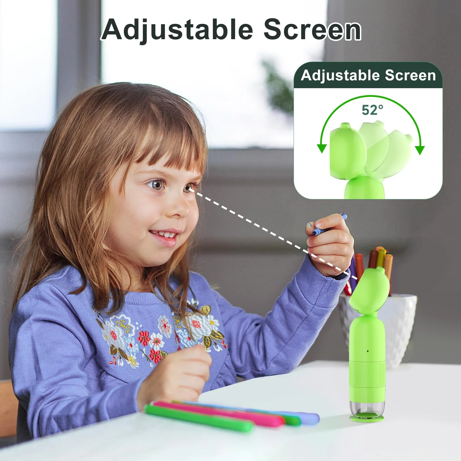 1000X Pocket Microscope for Kids – Railhorn Mini Microscope with 2" LCD Screen, 16MP Camera & 1080P Video, Handheld Magnifier with Light for Coins, Slides & Nature Exploration, STEM Toy for Ages 3-12 - Image 5