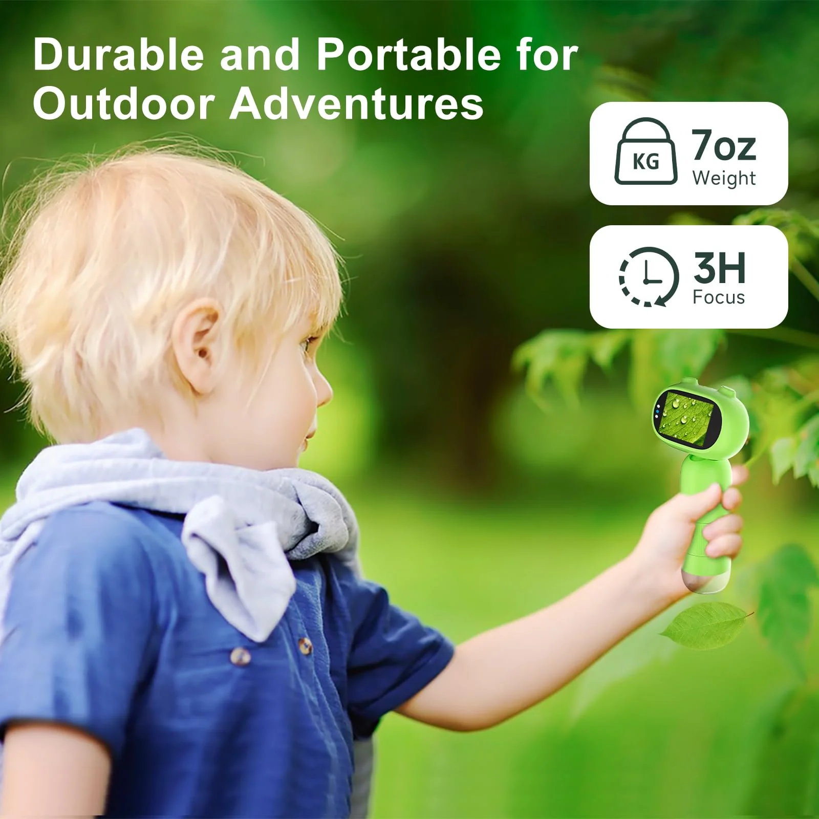 1000X Pocket Microscope for Kids – Railhorn Mini Microscope with 2" LCD Screen, 16MP Camera & 1080P Video, Handheld Magnifier with Light for Coins, Slides & Nature Exploration, STEM Toy for Ages 3-12 - Image 6