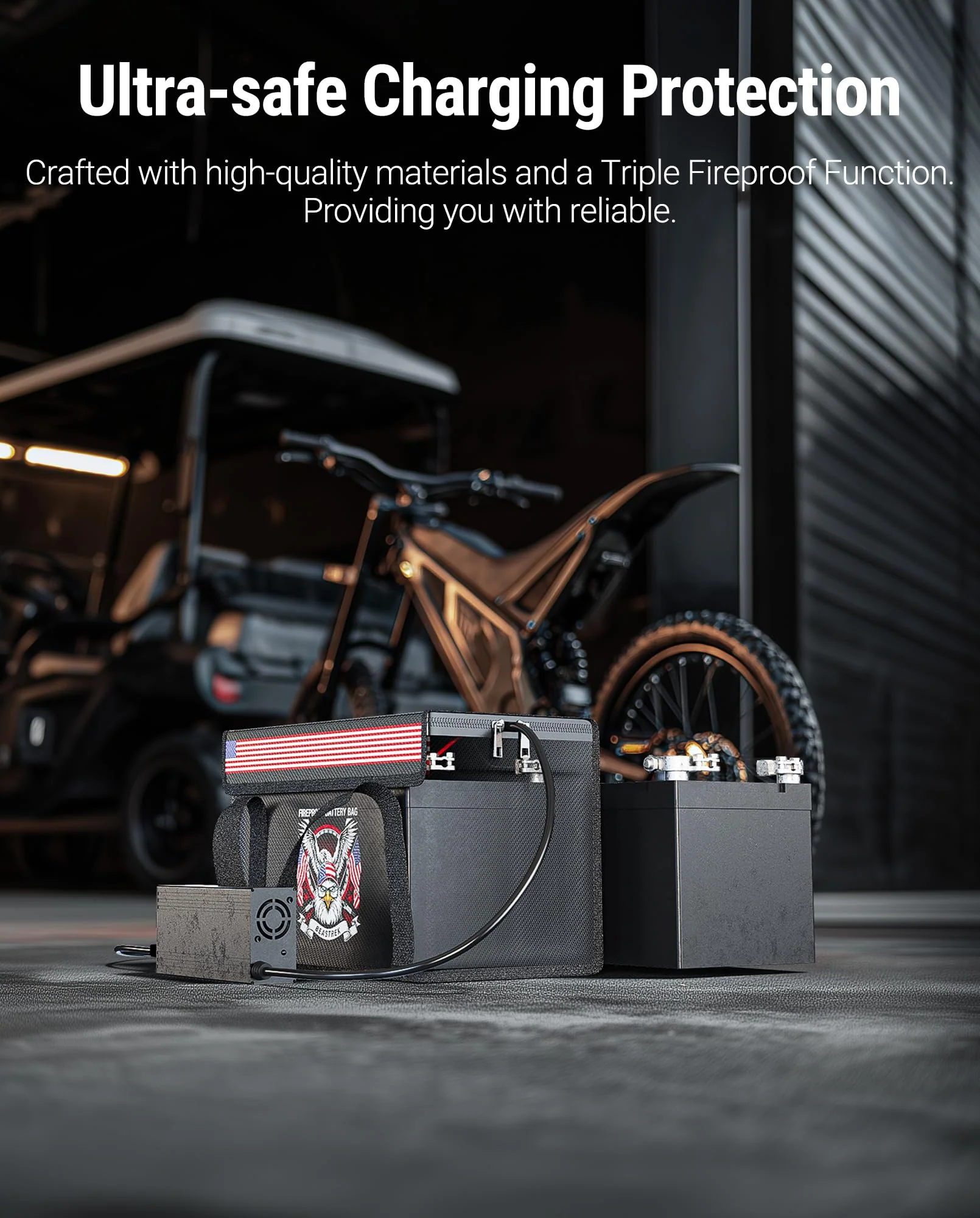 100AH LiFePO4 Lithium Battery Fireproof Bag,Large Capacity Explosion-proof Lipo Battery Safe Bag for Charging and Storage,Compatible with LiTime and LiPULS(14 * 9.4 * 7.8in) 14*9.4*7.8in - Image 7