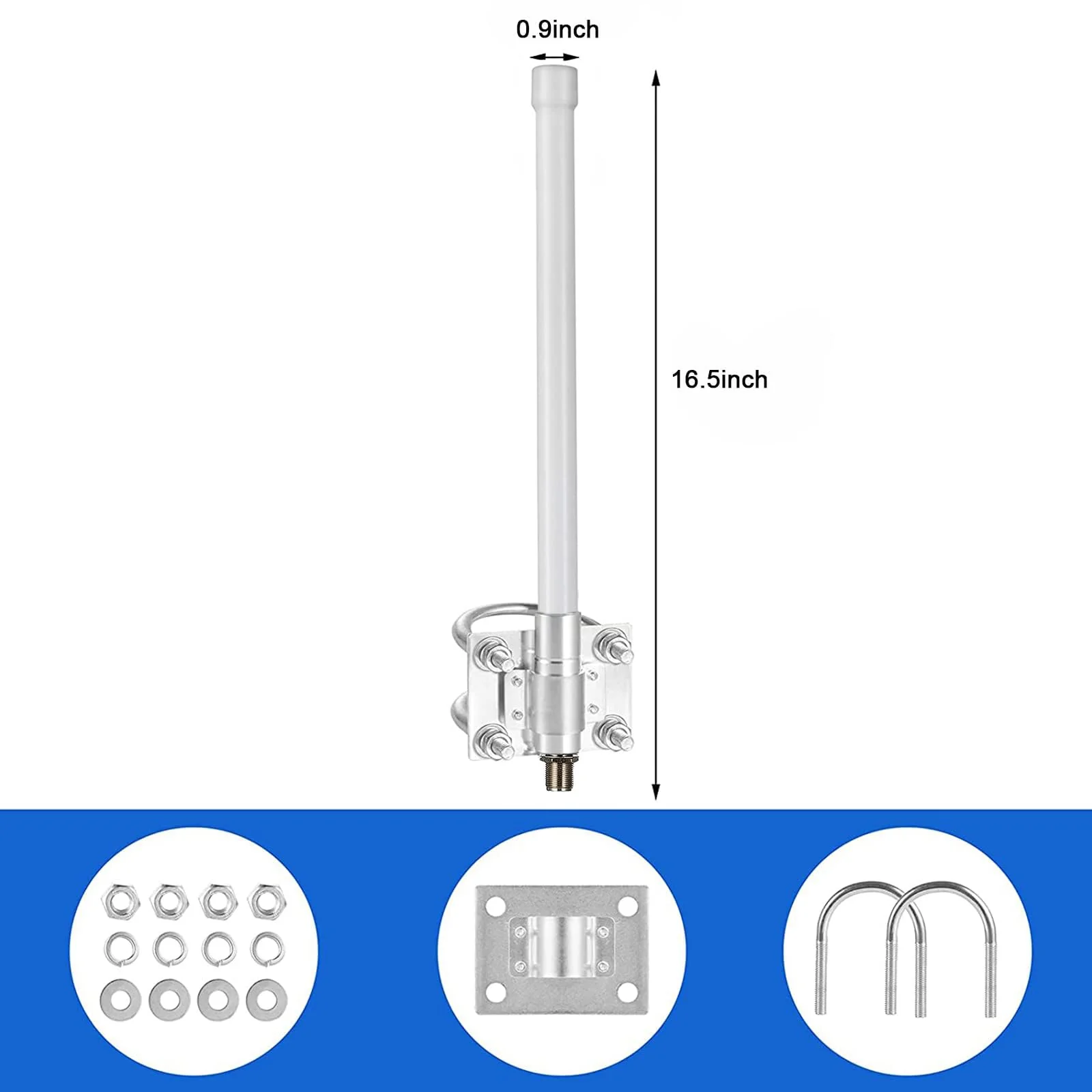 1090MHz 978MHz Dual Band ADS-B Antenna Flightaware Outdoor 5dBi Fiberglass Antenna with 10ft Extension SMA Cable, Increase Catching Distance and Number, Eifagur - Image 2