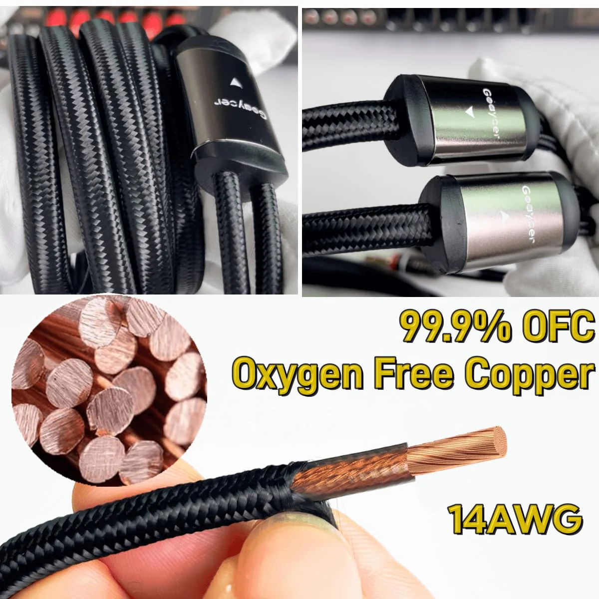 10Feet Speaker Cable with Banana Plugs,14 Gauge Oxygen-Free-Copper (OFC) Speaker Wire（10FT/One Cable） 10FT/3M, One Cable - Image 3